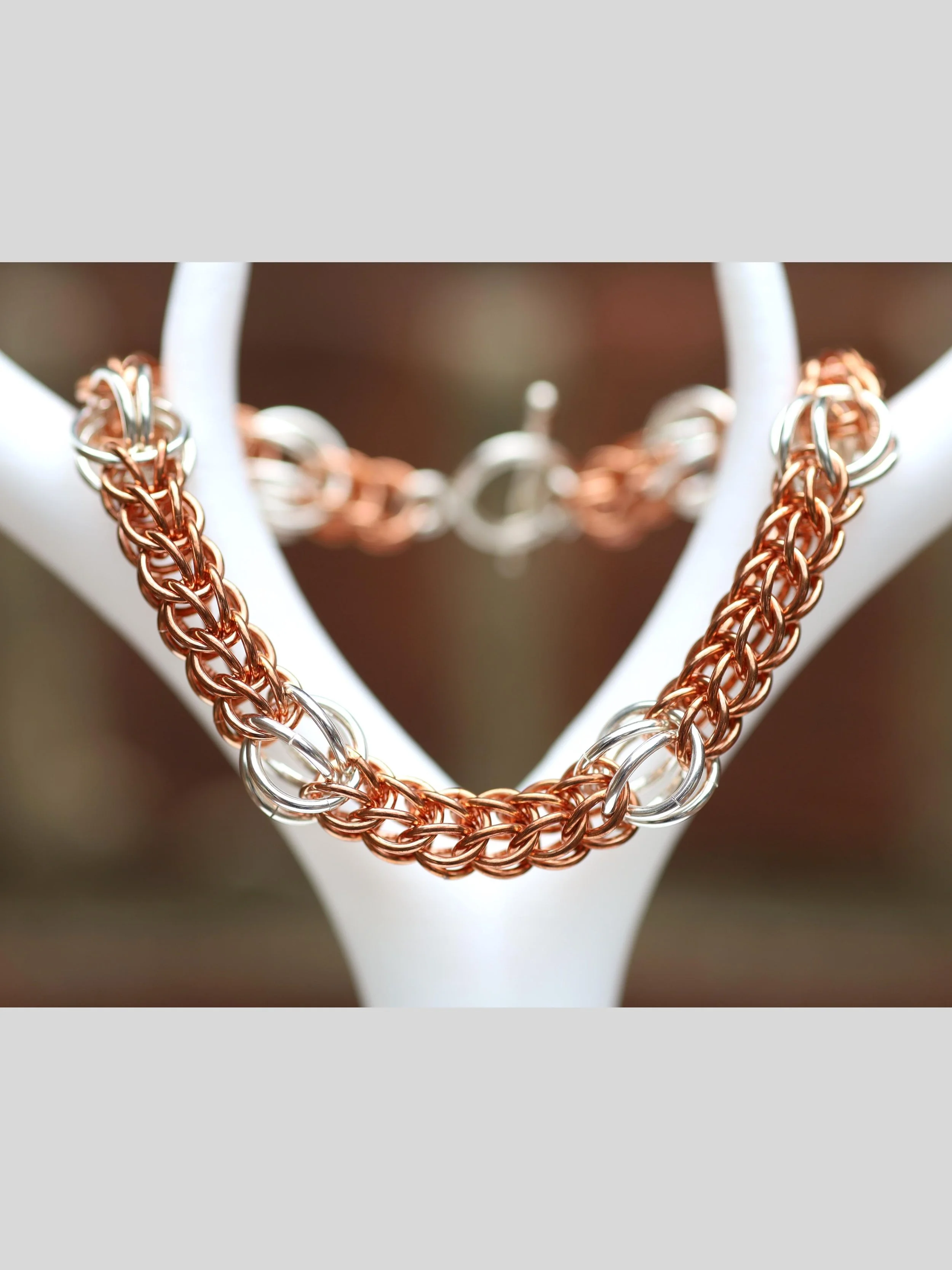 Solid Copper Full Persian With 925 Sterling Silver Persian Bubbles Bracelet