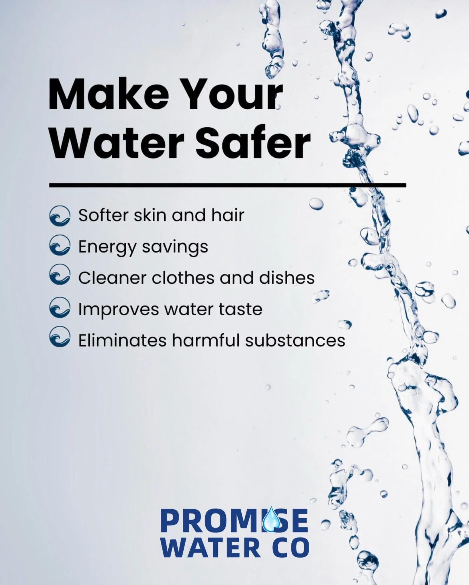 Make your water safer with Promise Water Co. Put your home first with Promise Water Co. protect your family with Promise Water Co. All of that can be solved with just ONE install from us. 

#PromiseWaterCo #CleanWaterMatters #ProtectYourHome #OneInst