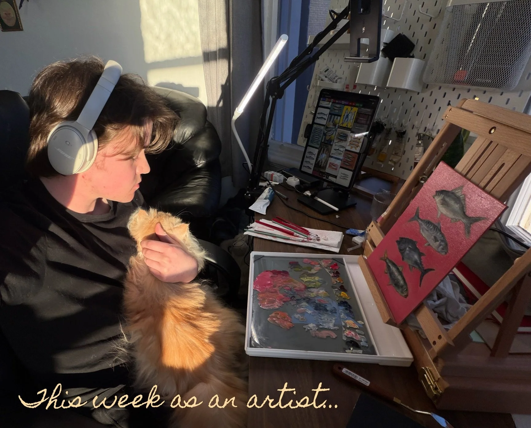 Trying to document my days more - trying my best. 

#weekinthelife #oilpainter #wellington

Went to @shellybaybaker for the first time! Walked past before while it&rsquo;s shut in the evening so was glad to finally make it! Saw two goldens meeting a 