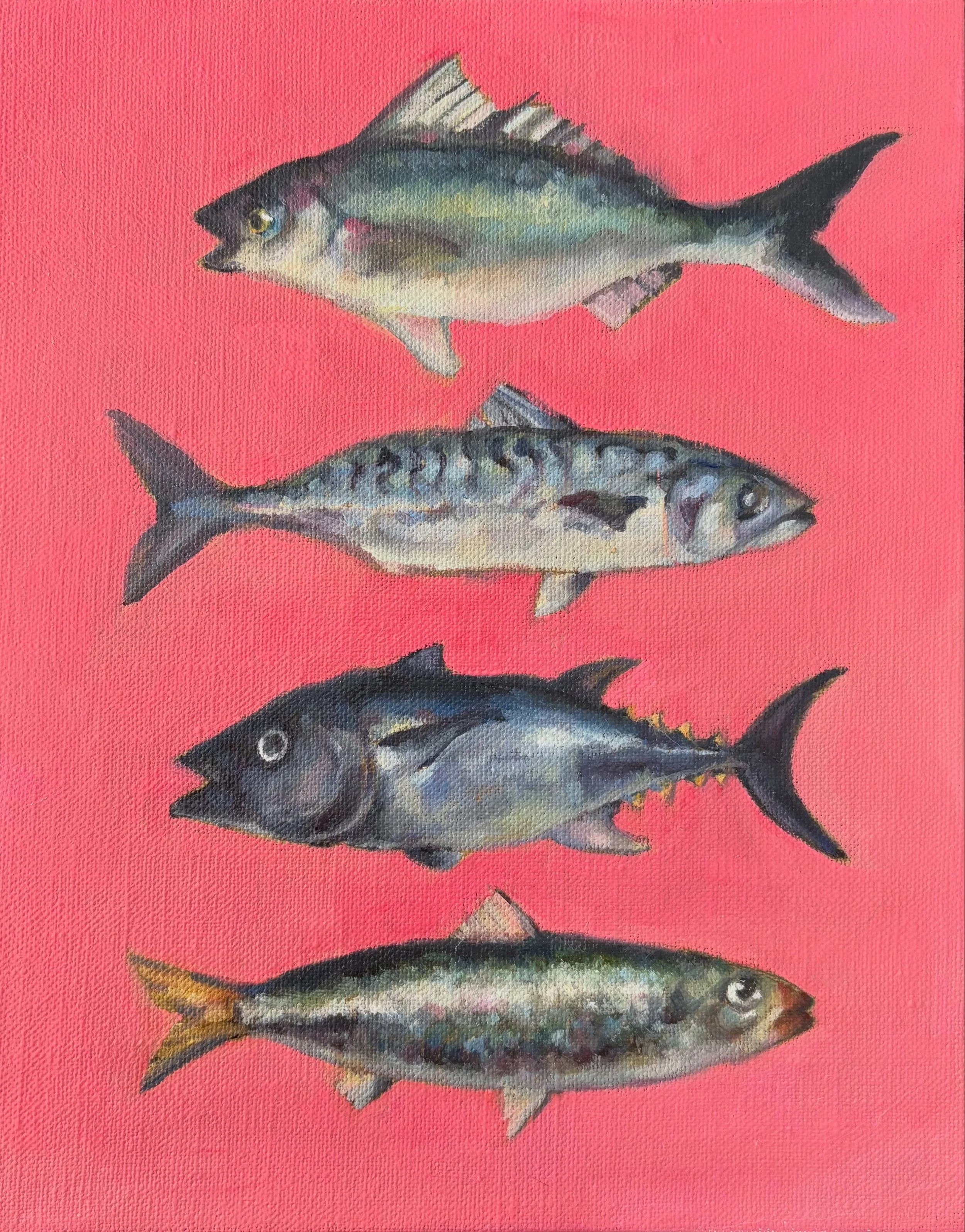 Realised I haven&rsquo;t shared my recent &lsquo;Fish on Pink&rsquo; piece yet as a post! Original oil painting on an 8x10 inch panel.

This piece was the first I started after moving into the city, the process of finding a place took over a month of