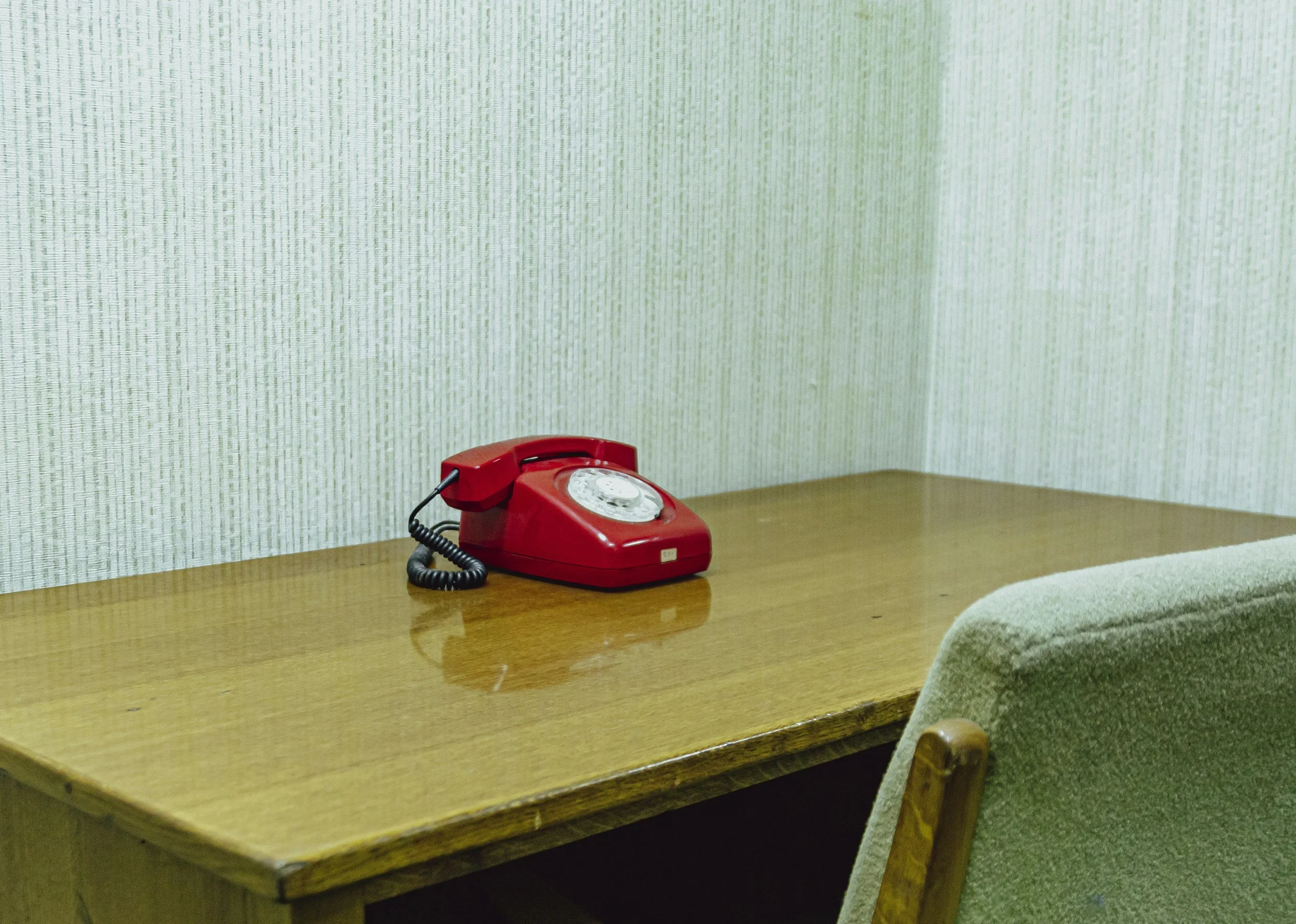 Phone on an empty desk