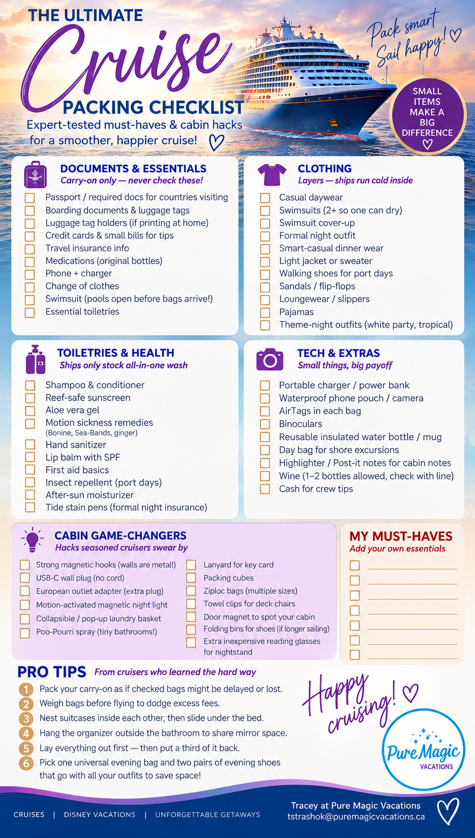 FREE - Ultimate Cruise Packing Checklist