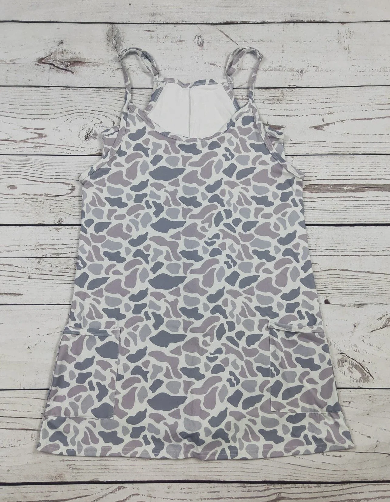 Gray Camouflage Printed Dress