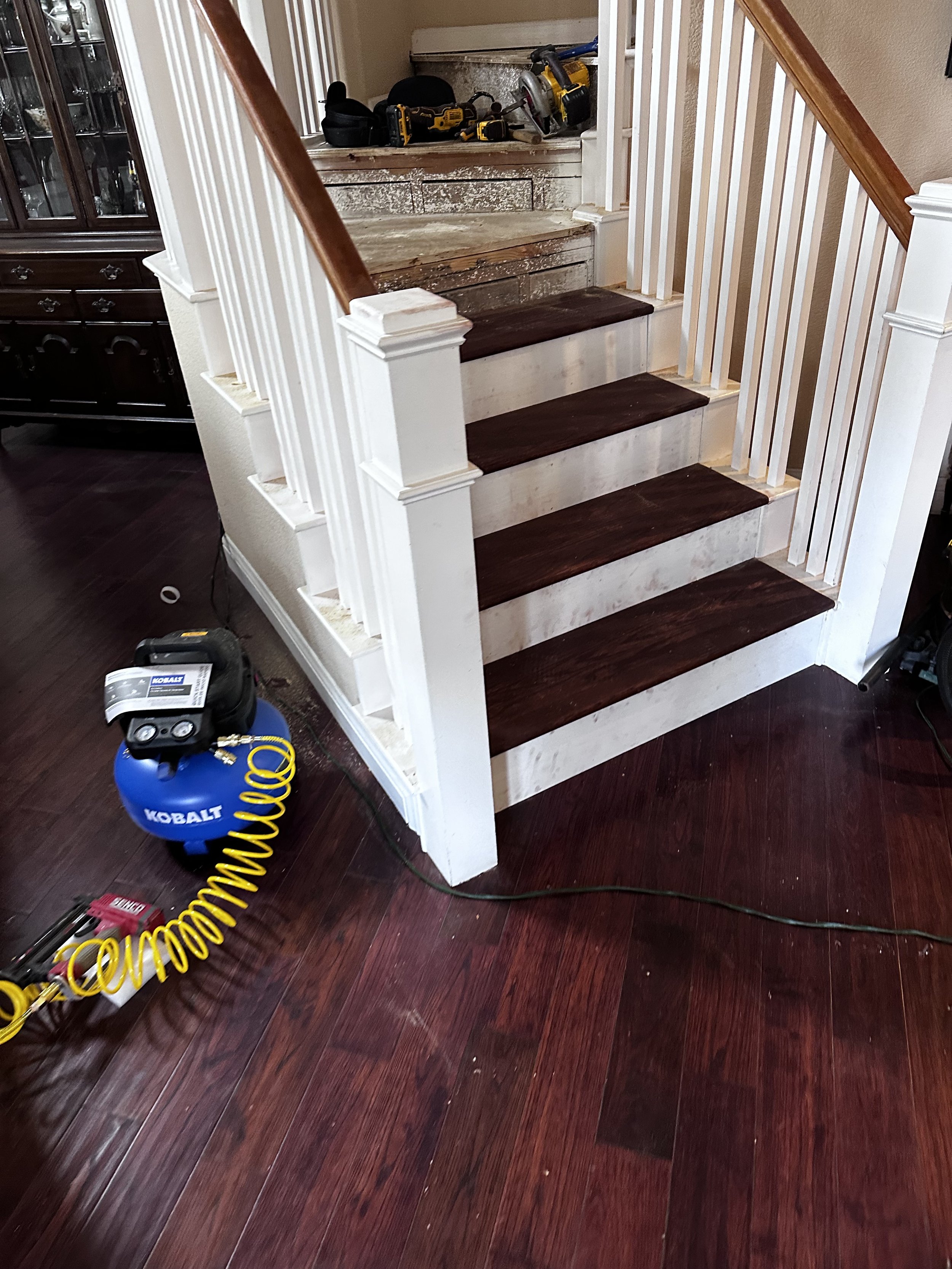 First day of install. Each was pre-stained with a custom stain to match the floor.
