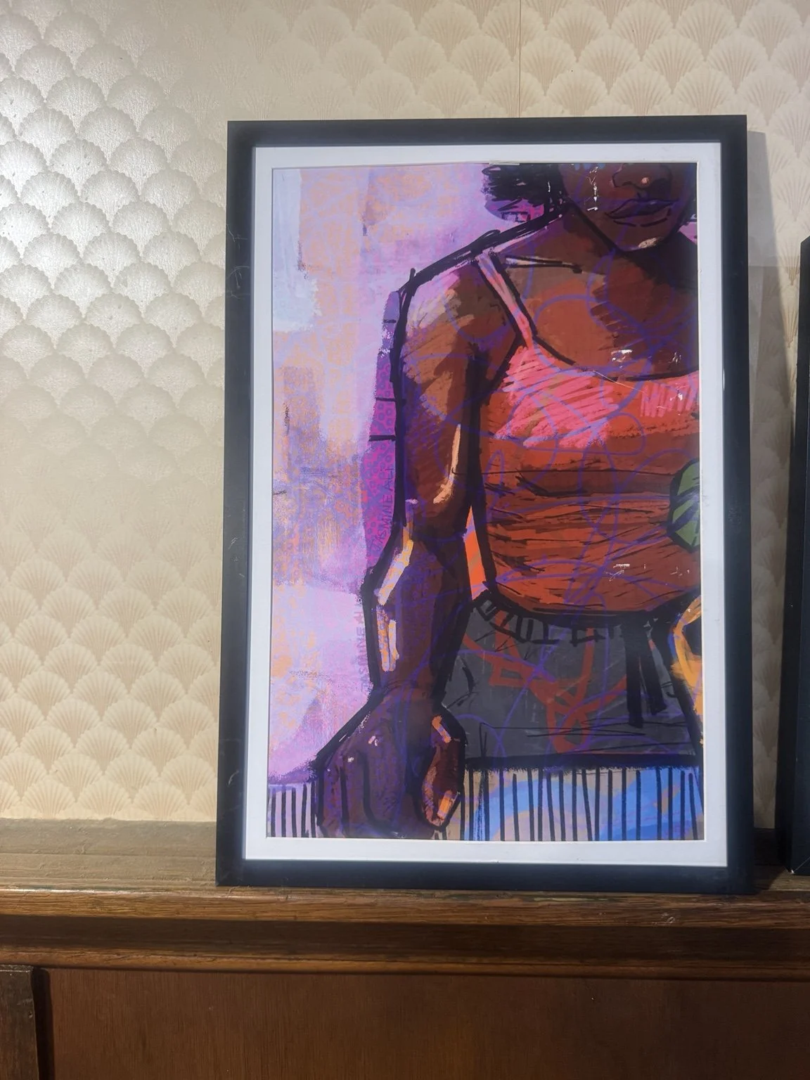 Artwork 06. Pink tank top figure by Jasmine Ali.