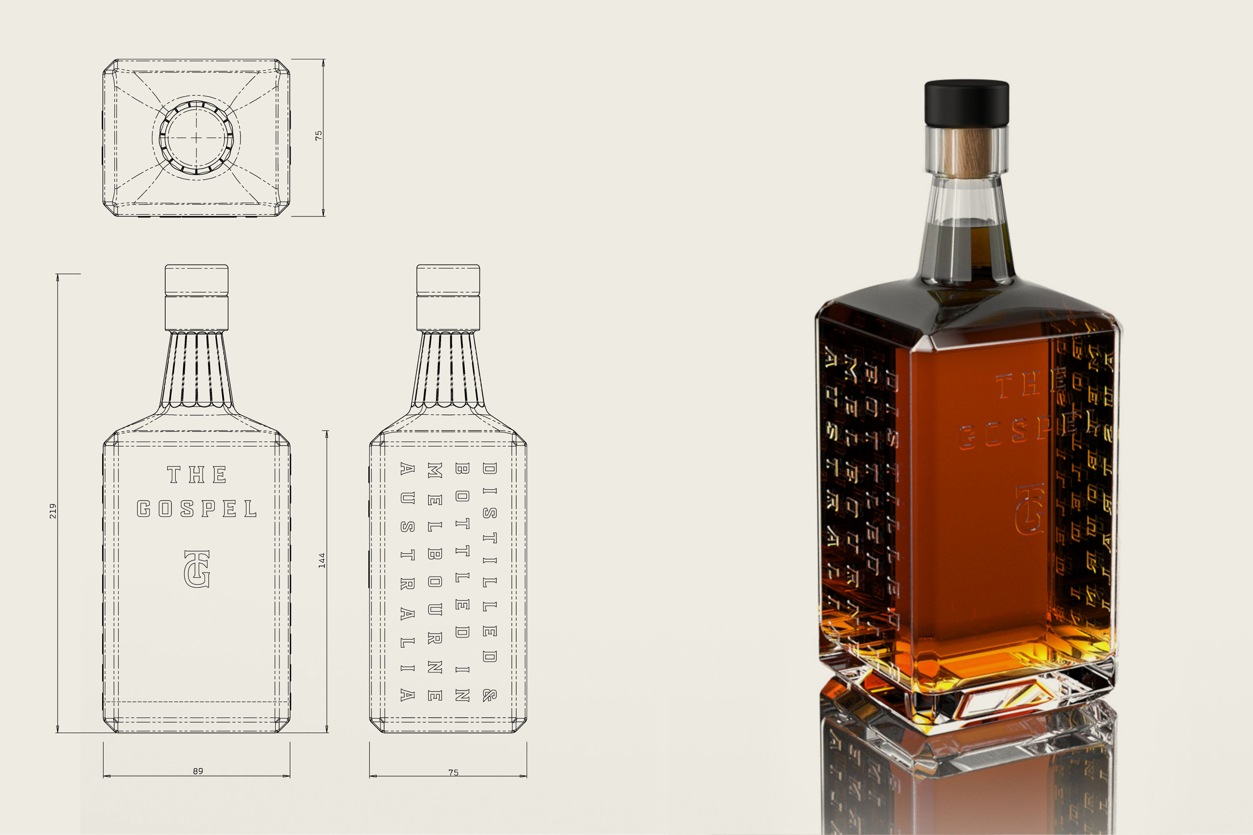 custom font and bottle