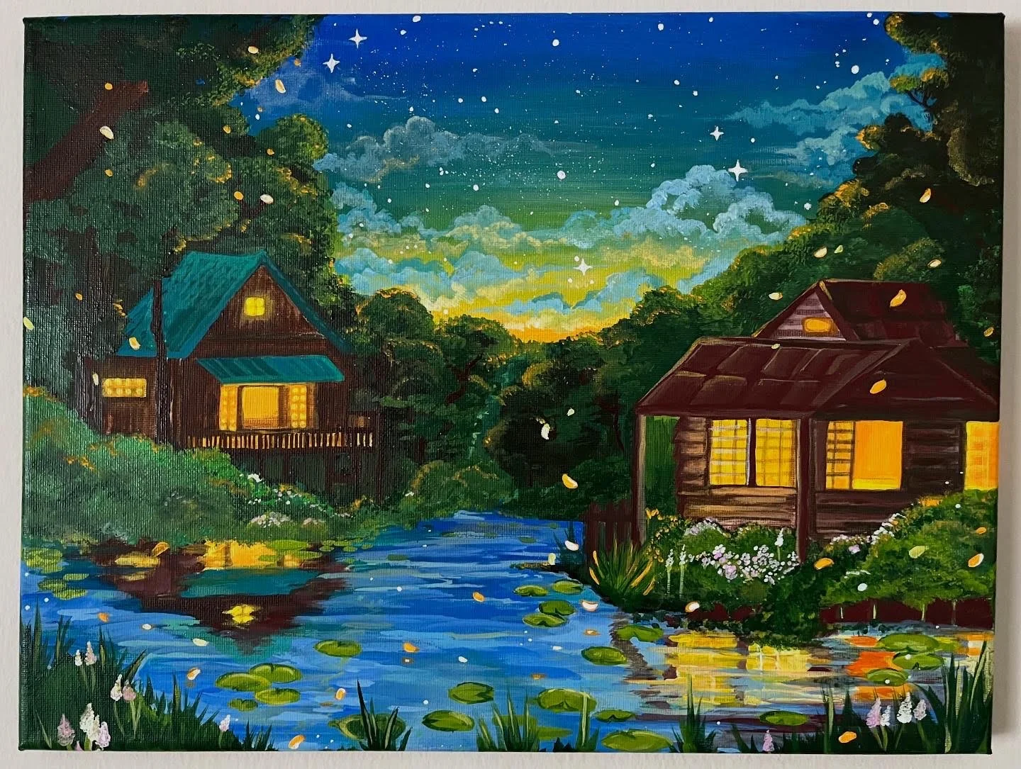 Original painting- Pondside scenery