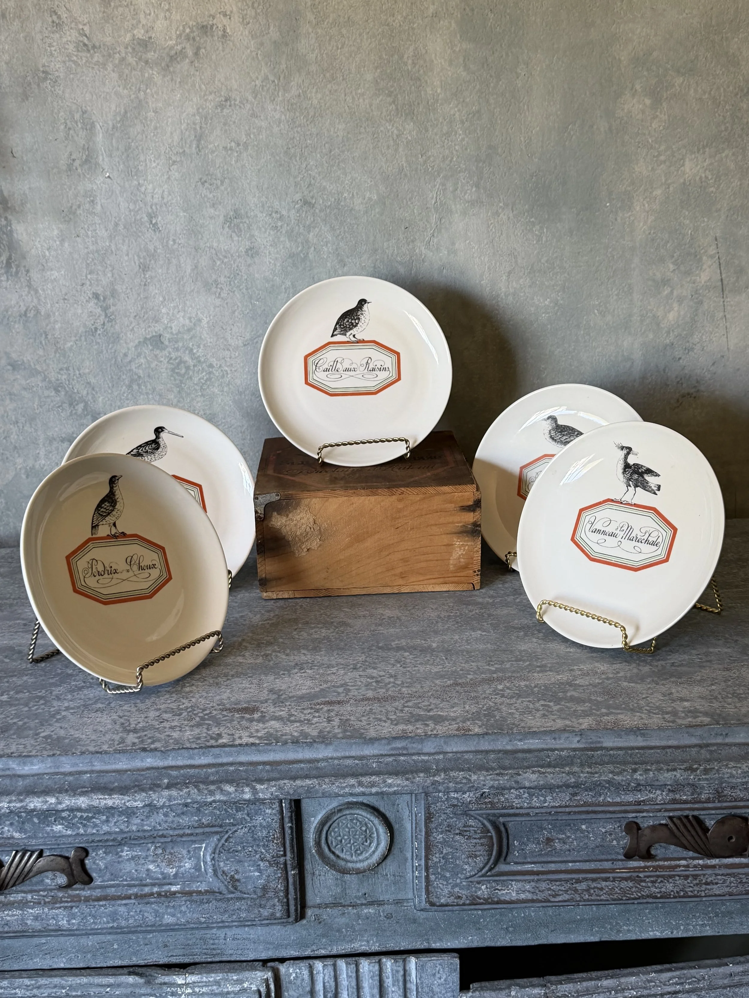 Boxed Set of French Game Plates
