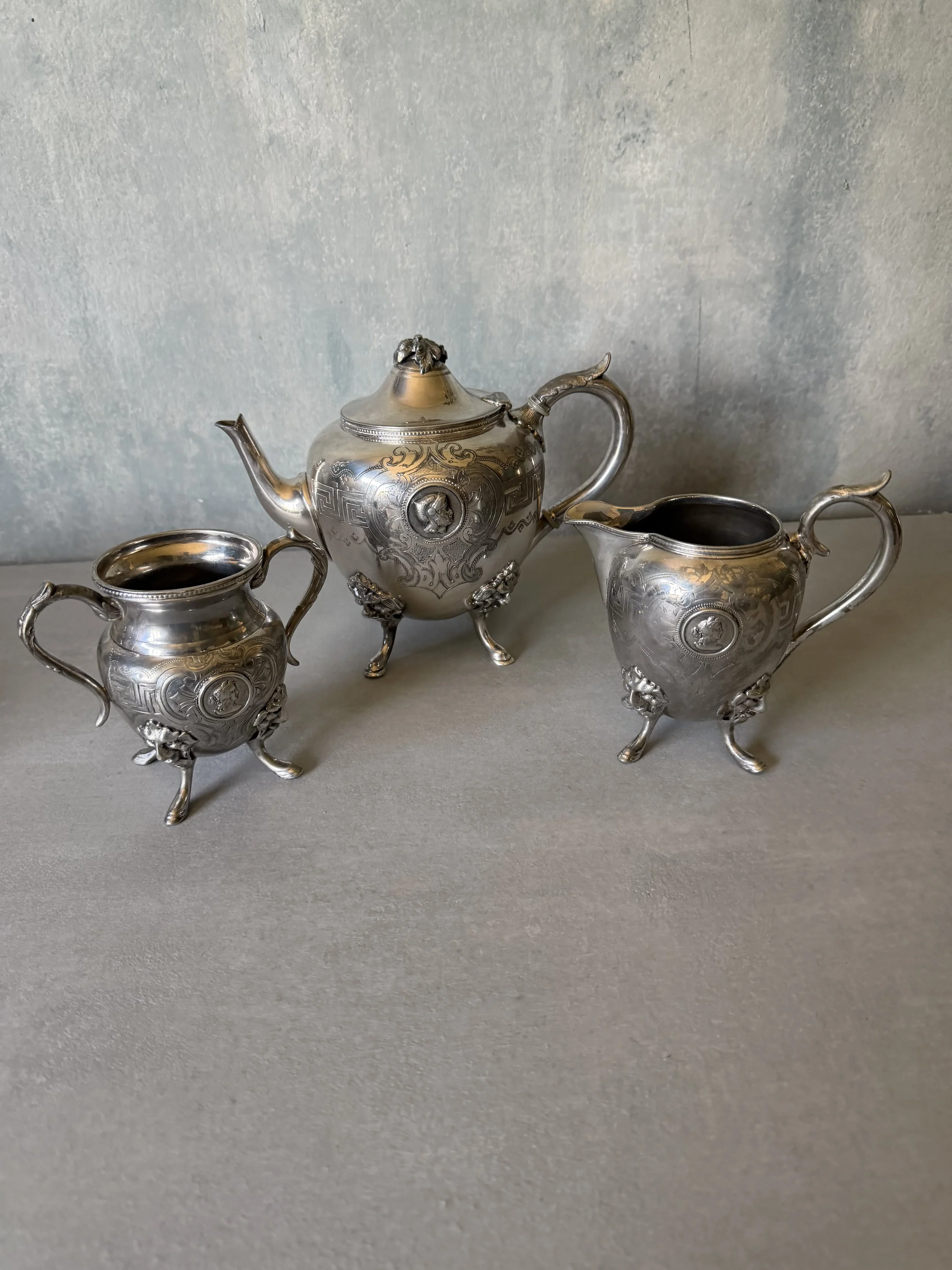 19th Century English Silverplate Tea Set