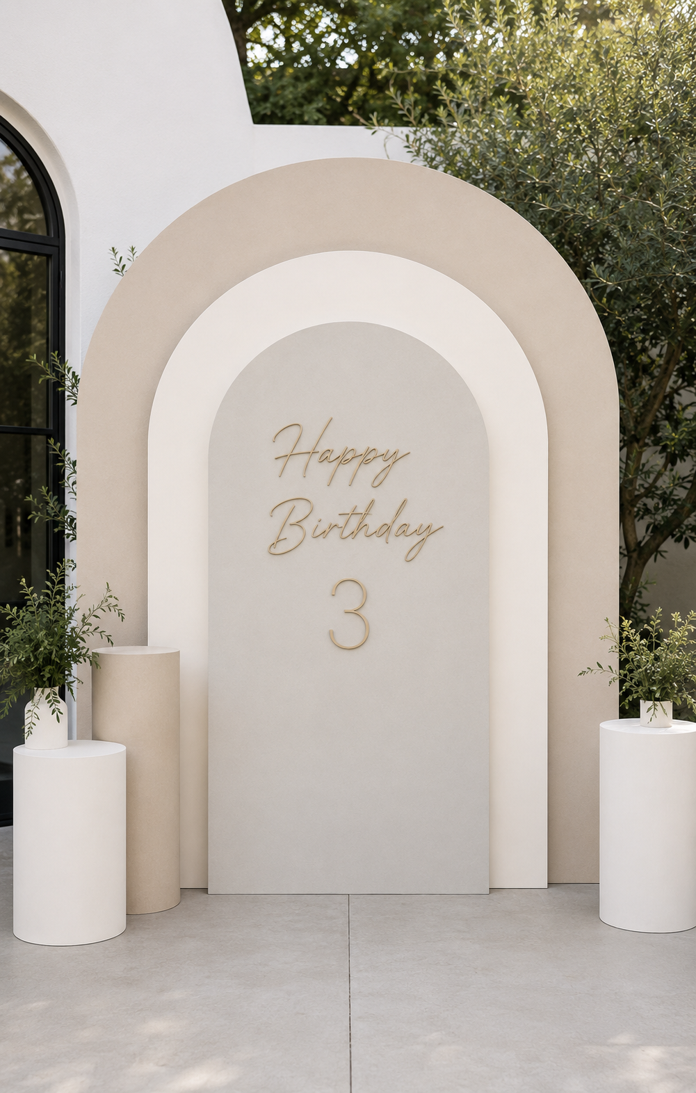 Custom birthday party backdrop and event structure designed for family celebrations, photos, and capturing memorable moments together.