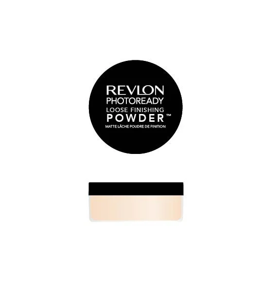 Revlon Photoready Loose Finishing Powder container with beige powder inside.