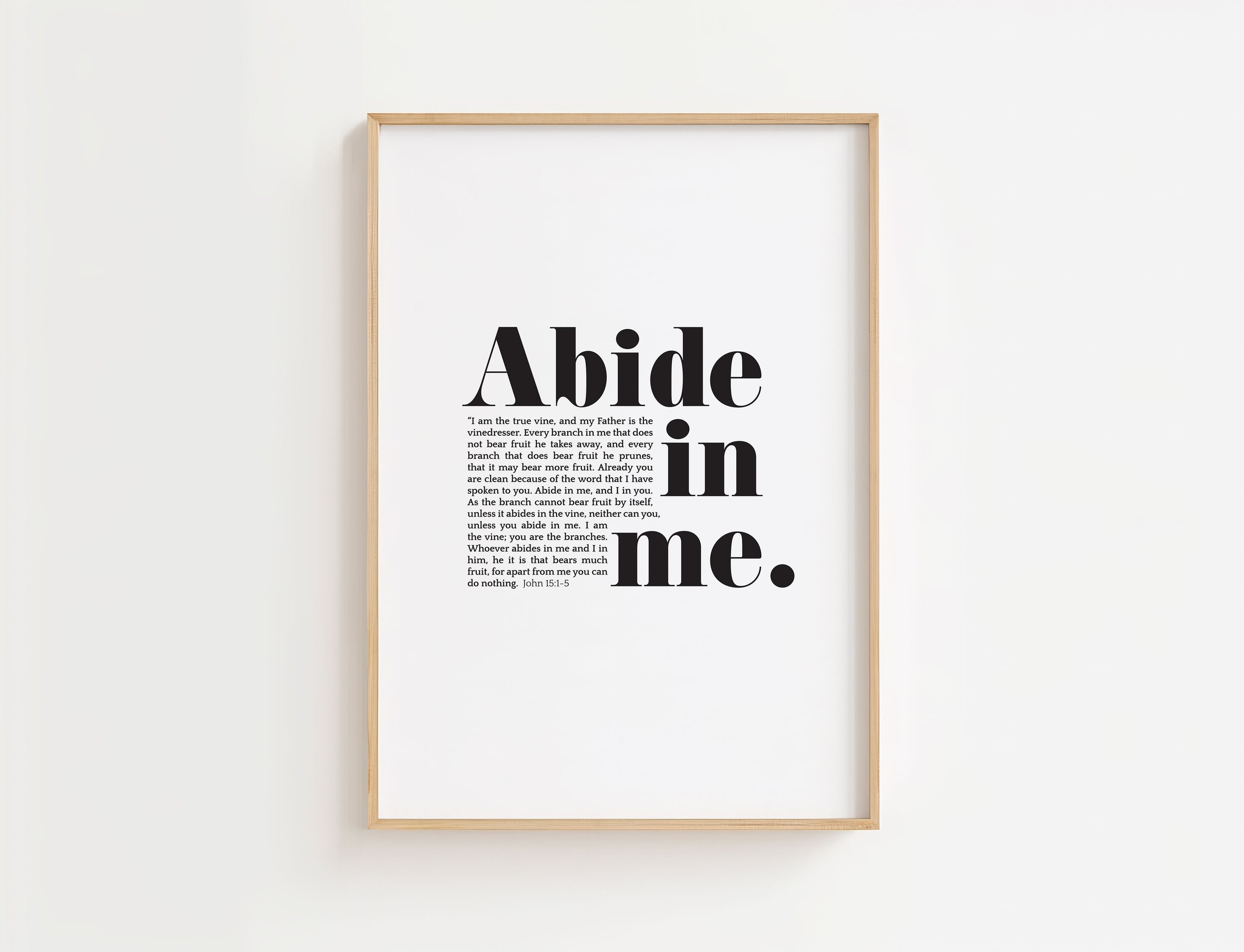 Abide In Me Print | John 15 Christian Wall Art
