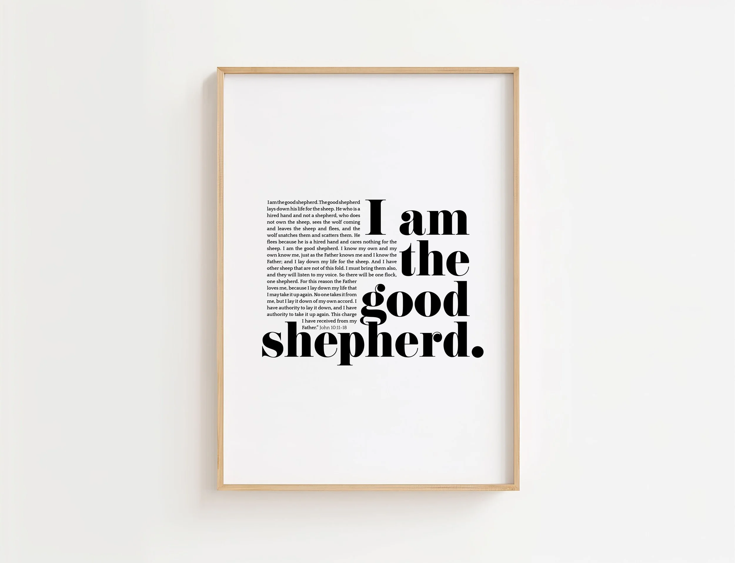 I Am The Good Shepherd Christian Wall Art | John 10:11 Bible Verse Print