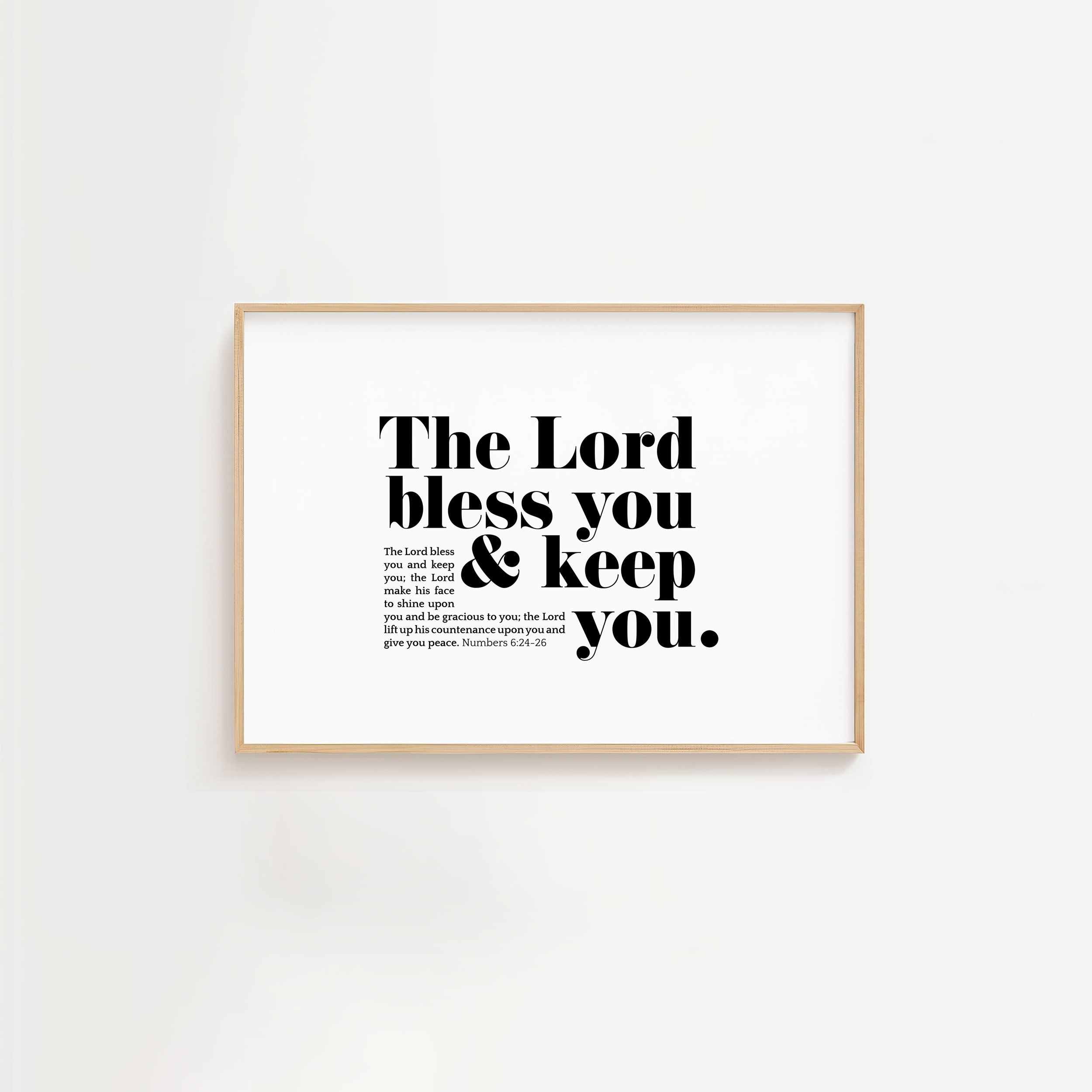 Numbers 6:23-24 Landscape Bible Verse Print | The Lord Bless You Christian Wall Art