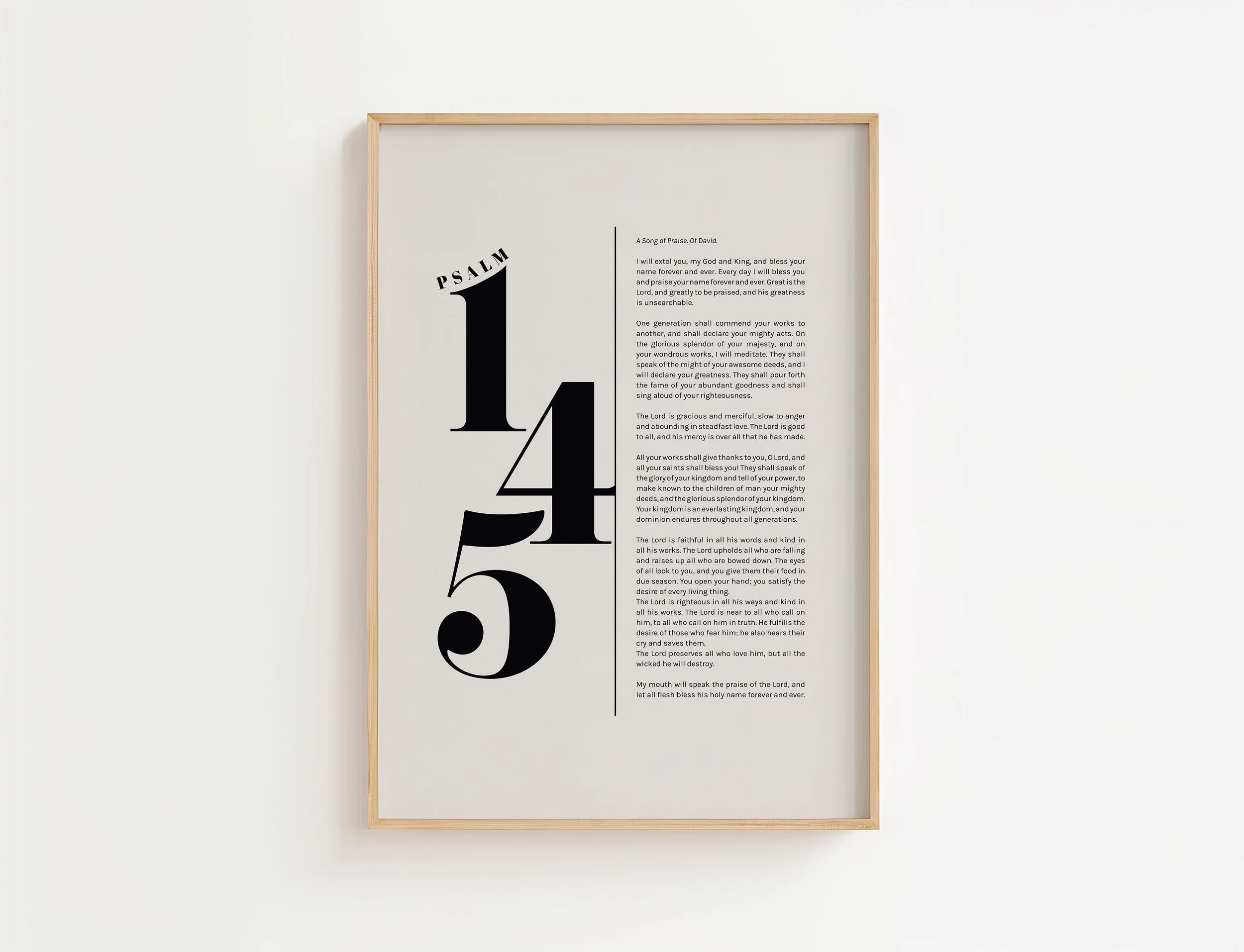 Psalm 145 Print | Full Bible Chapter Scripture Wall Art