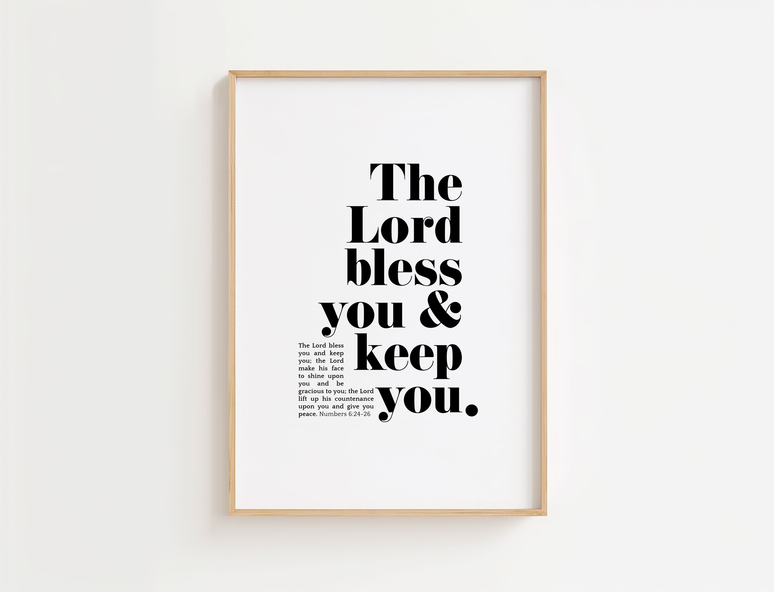 Numbers 6:24-26 Bible Verse Wall Art | The Lord Bless You And Keep You Print