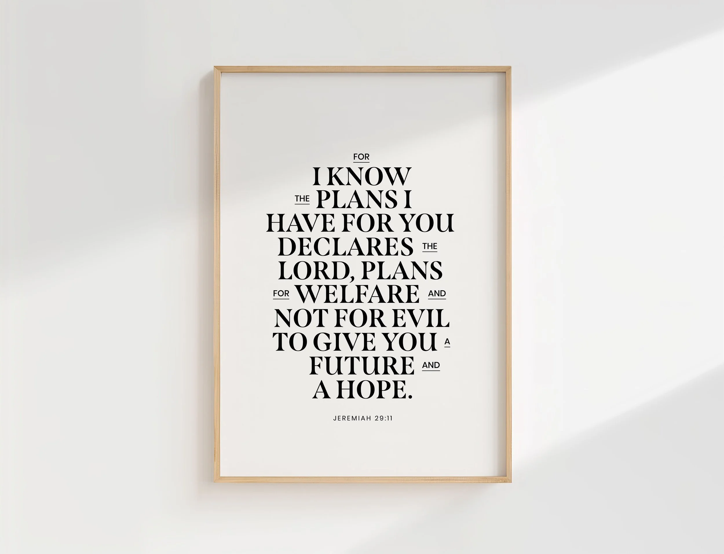 Jeremiah 29:11 Modern Scripture Print | I Know The Plans I Have For You Poster