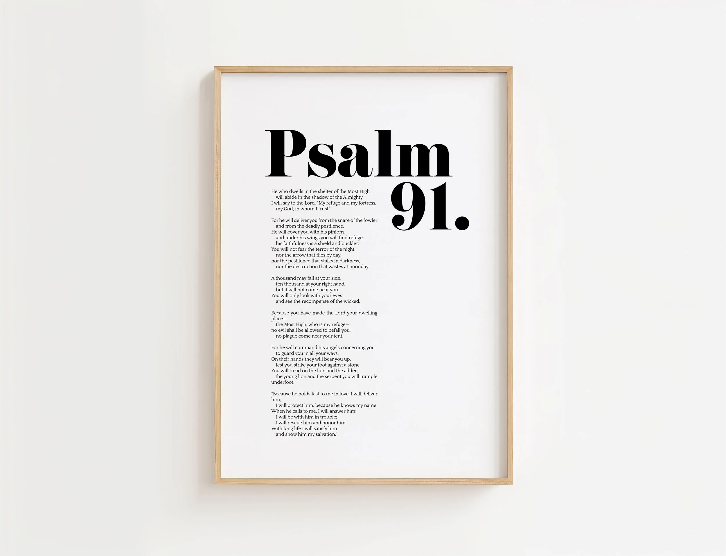 Psalm 91 Scripture Print | Full Bible Chapter Wall Art