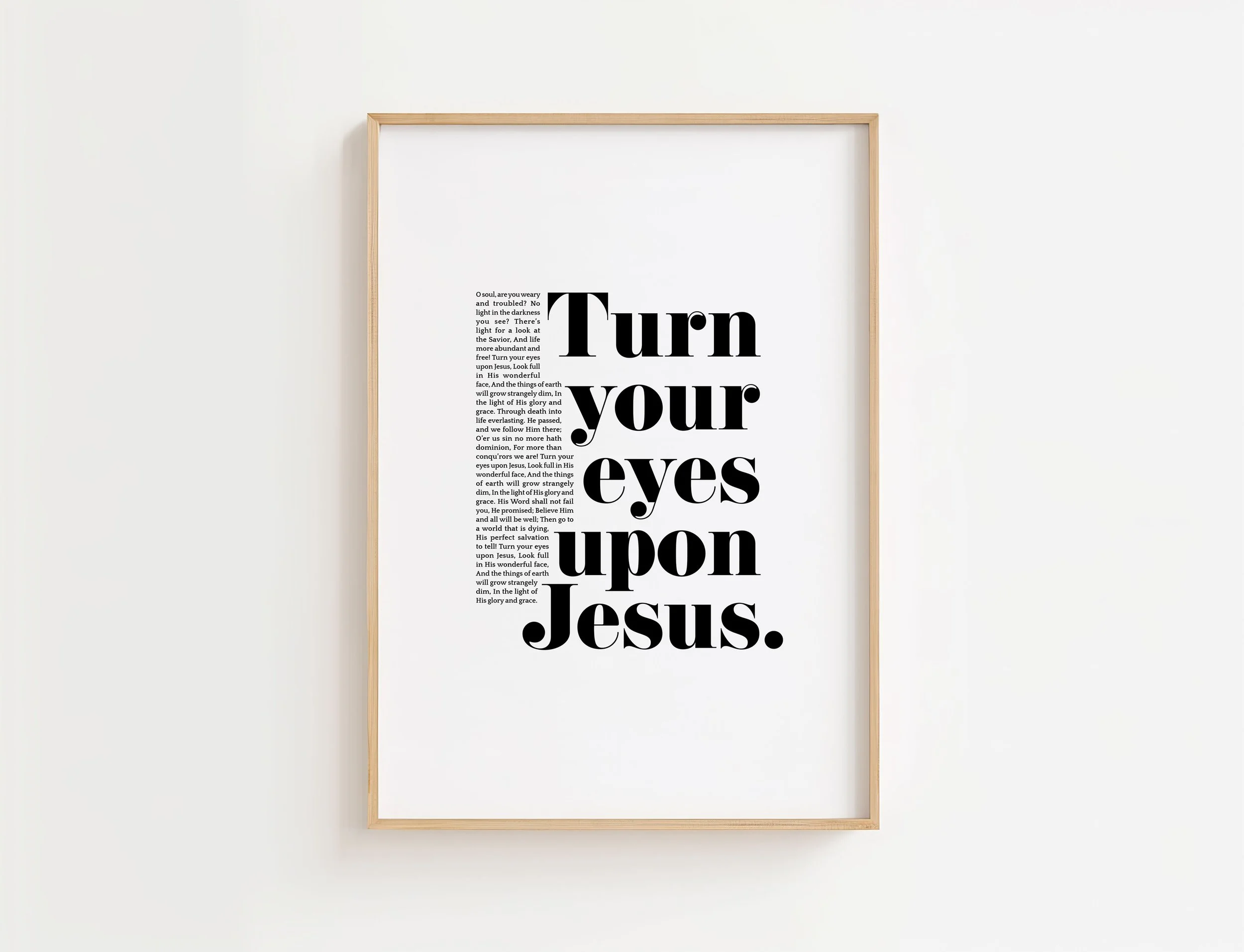 Turn Your Eyes Upon Jesus Christian Poster | Christian Hymn Wall Art