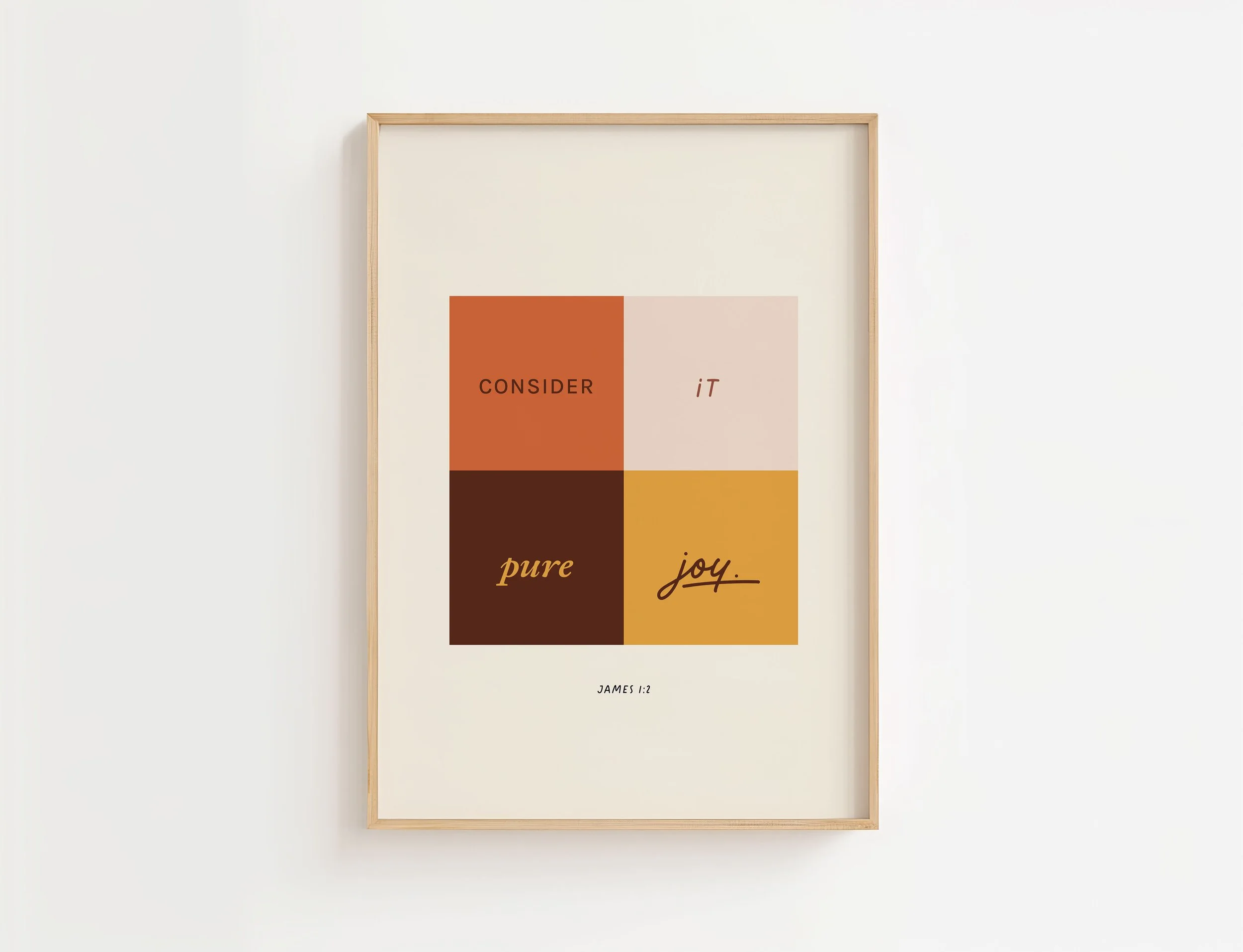 Consider It Pure Joy Poster | James 1:2 Modern Bible Verse Print