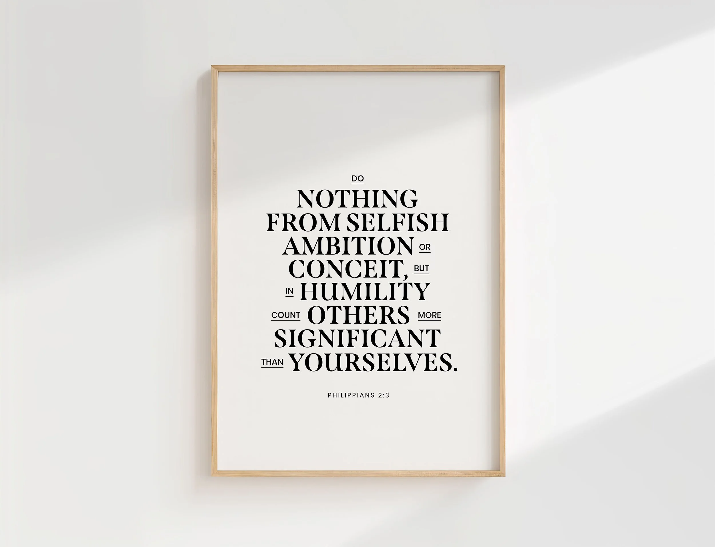 Philippians 2:3 Modern Christian Art | Humility Bible Verse Poster
