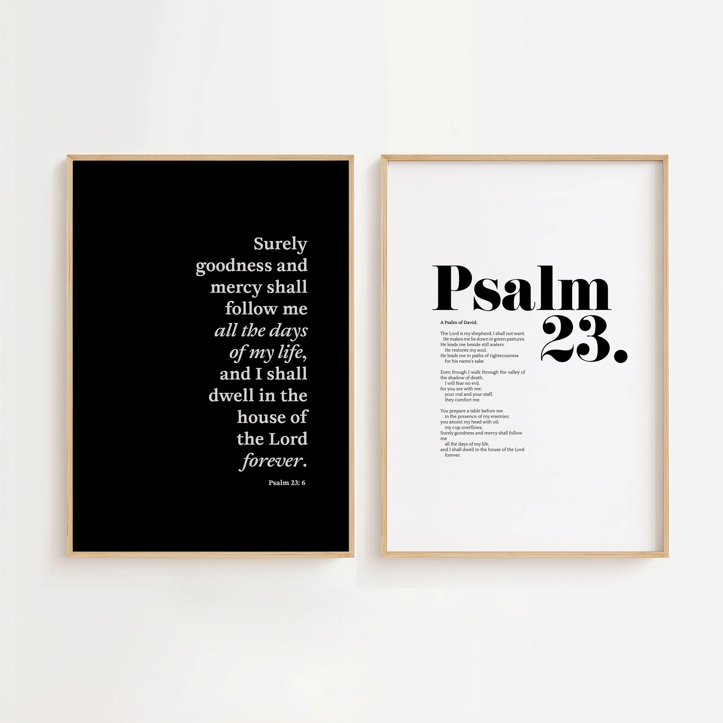 Psalm 23 Print Set, Modern Christian Wall Art (Digital Download)