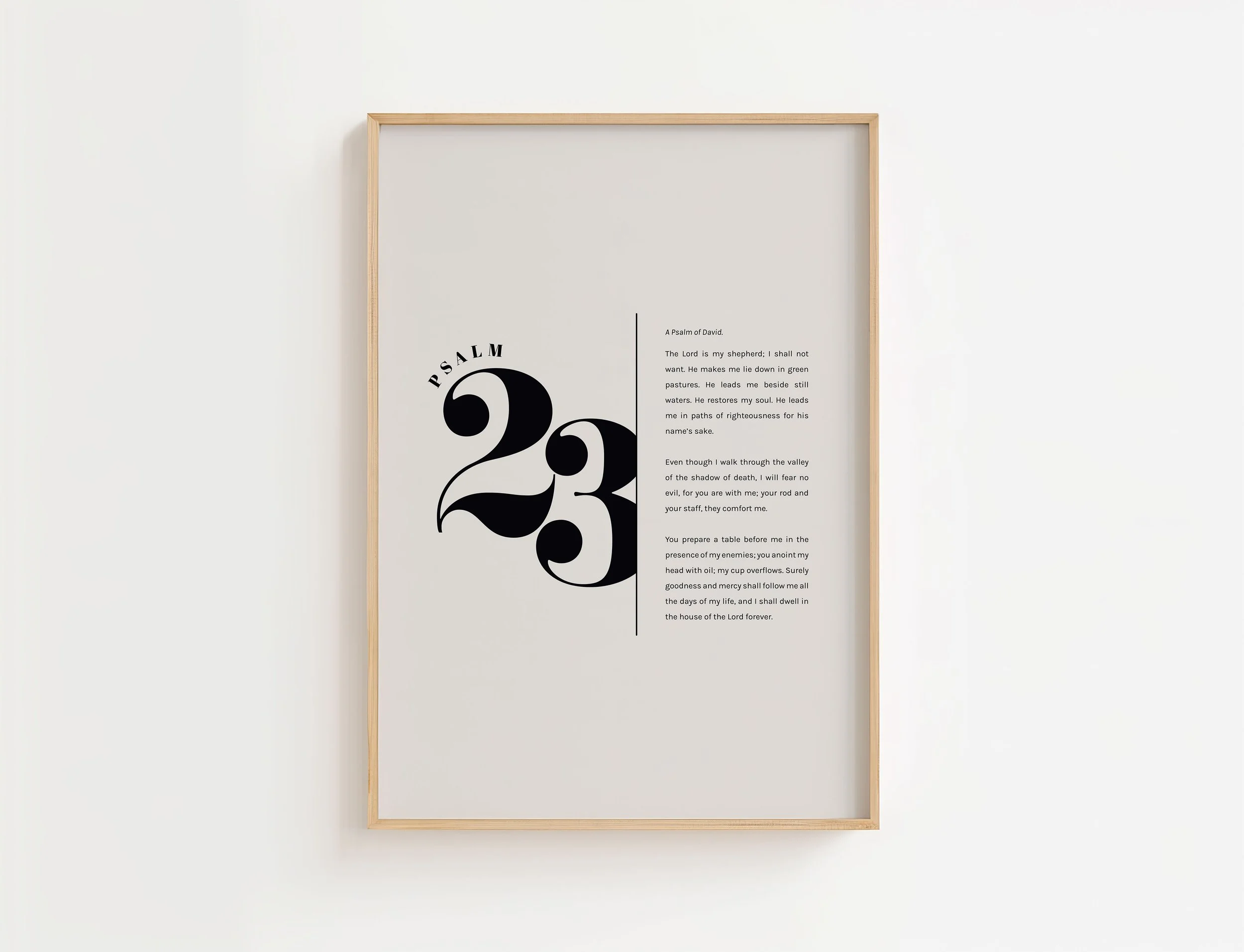 Psalm 23 Scripture Print | Modern Christian Wall Art