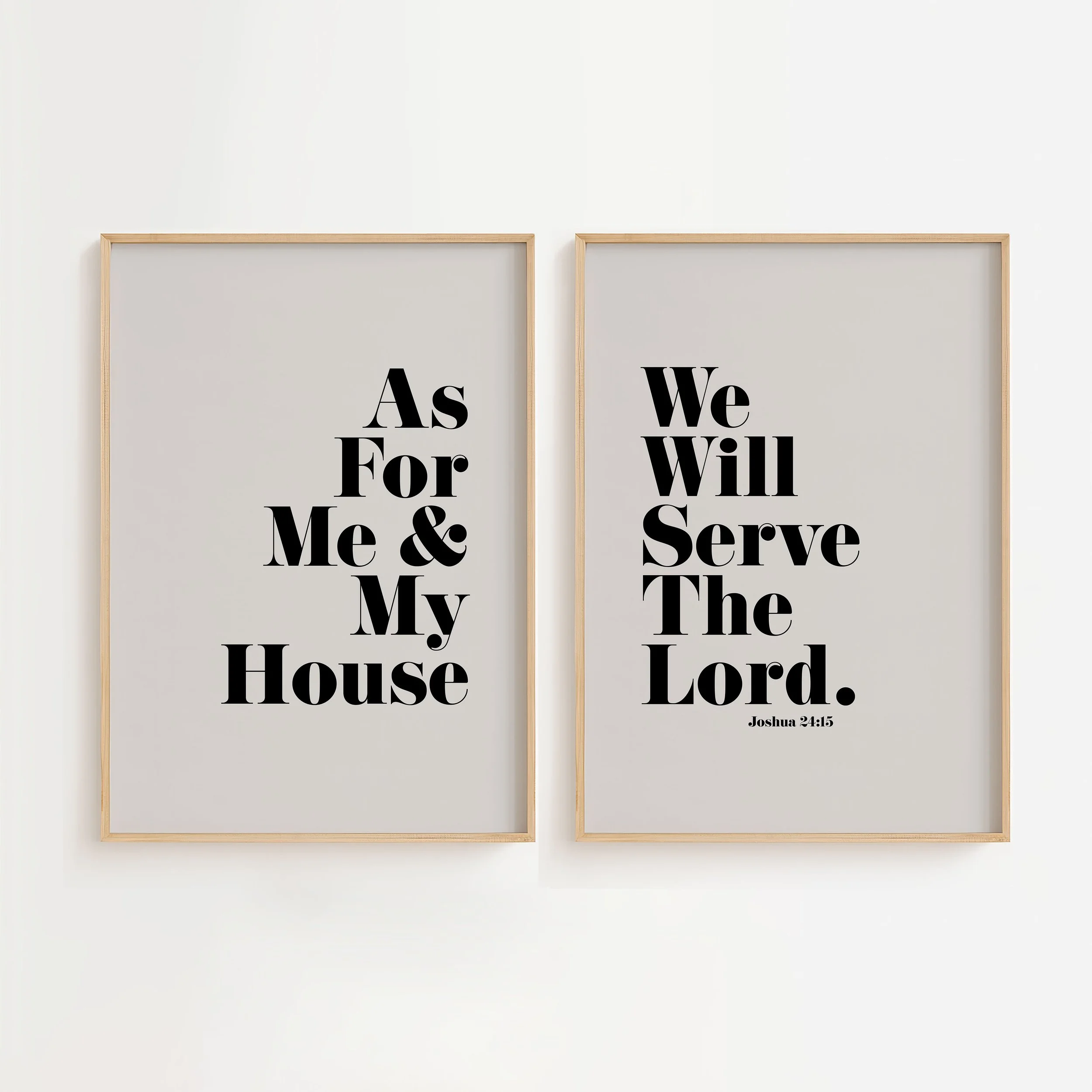 Joshua 24:15 Bible Verse Art Prints | Set of 2 Scripture Posters