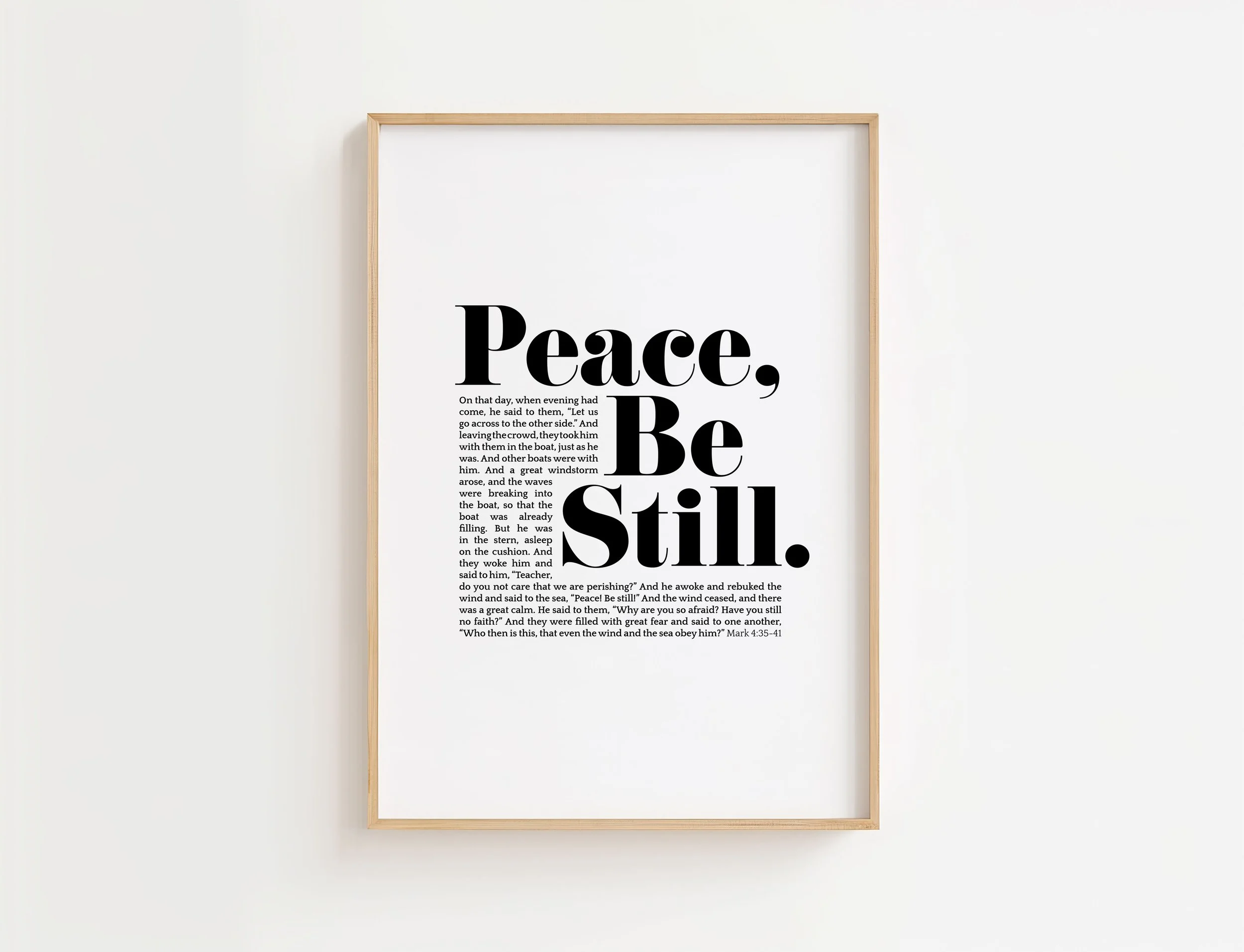 Mark 4:35-41 Scripture Print | Peace, Be Still Wall Art