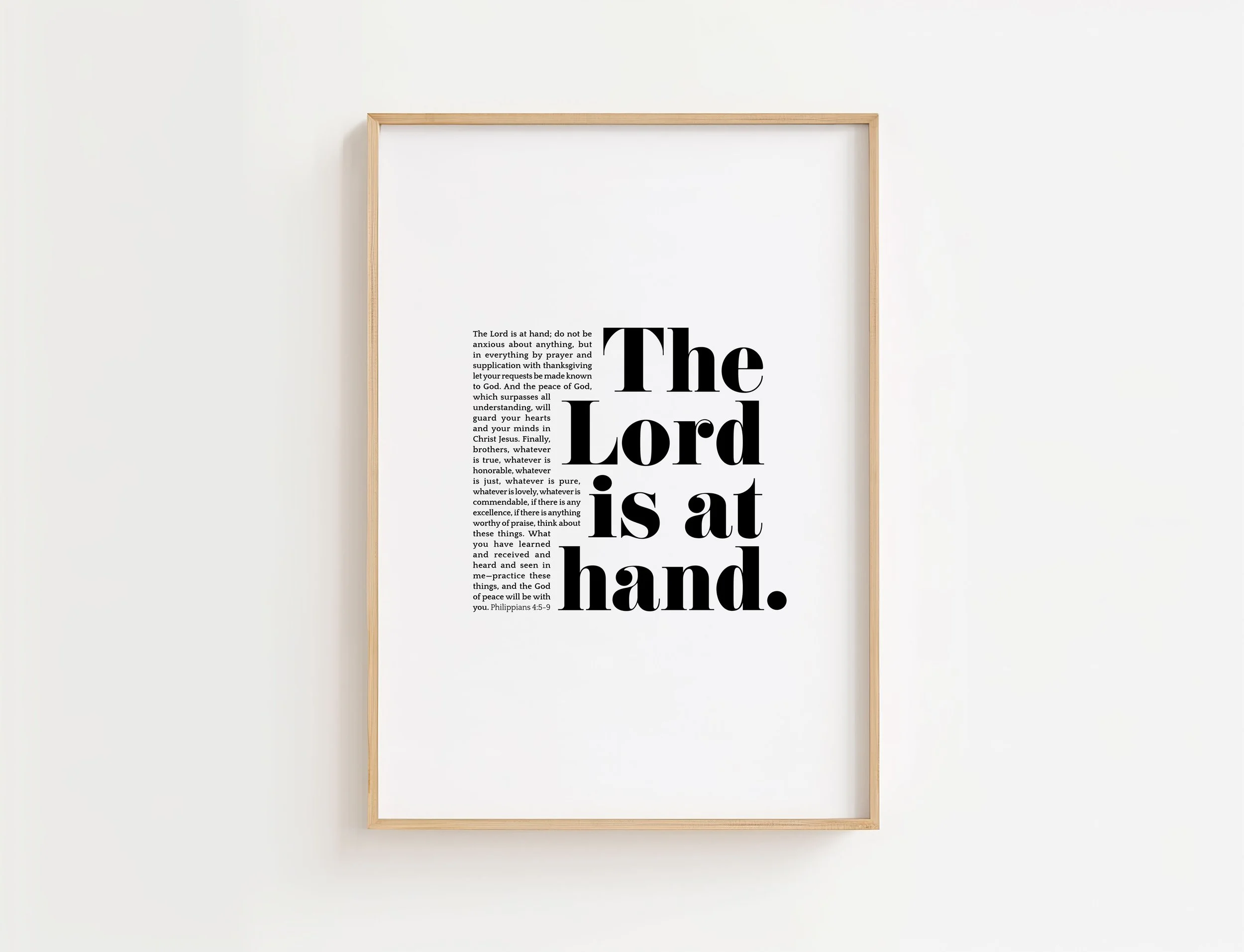 Philippians 4:5–9 Poster | The Lord Is at Hand Scripture Wall Art