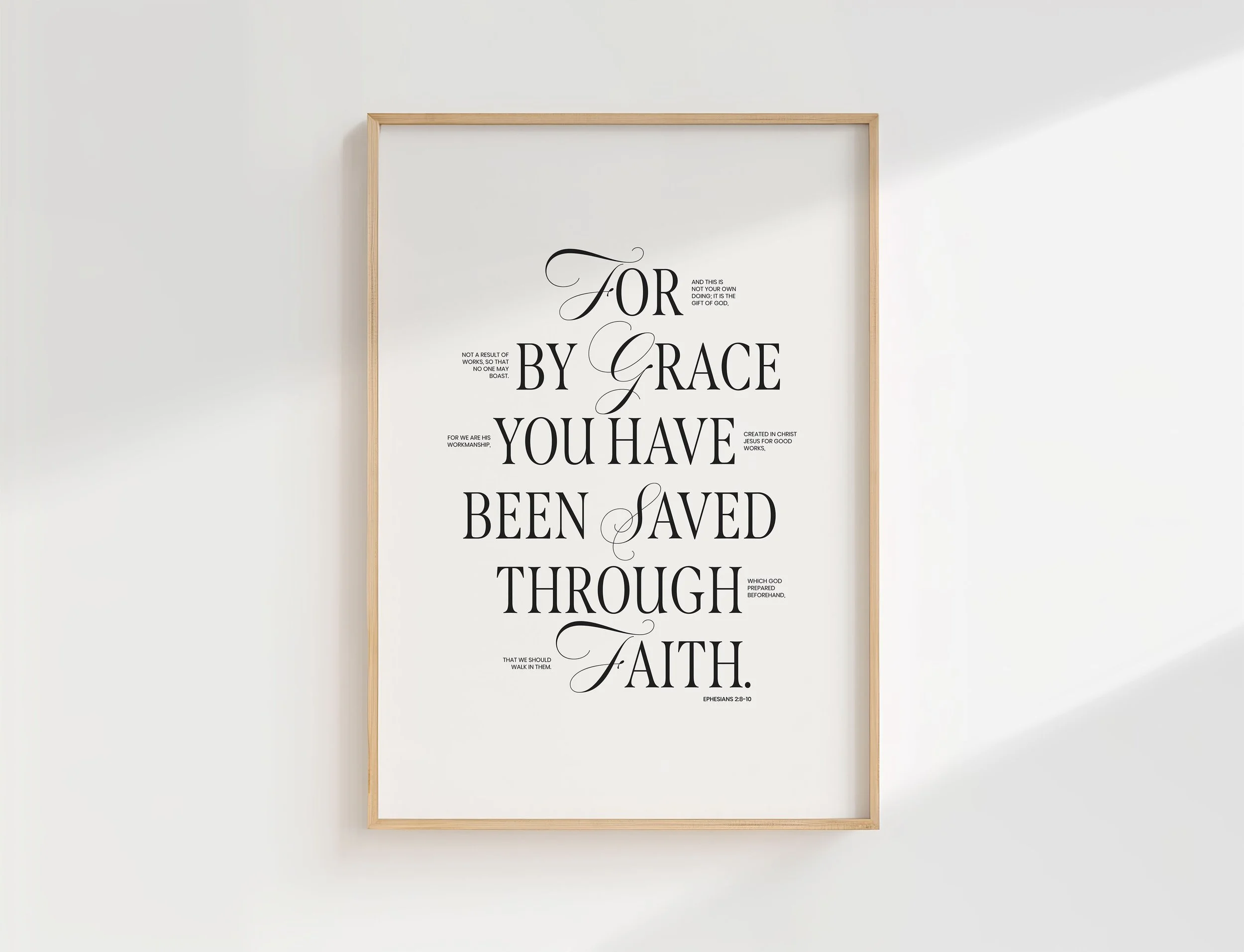 Ephesians 2:8-10 Poster | For By Grace You Have Been Saved Wall Art