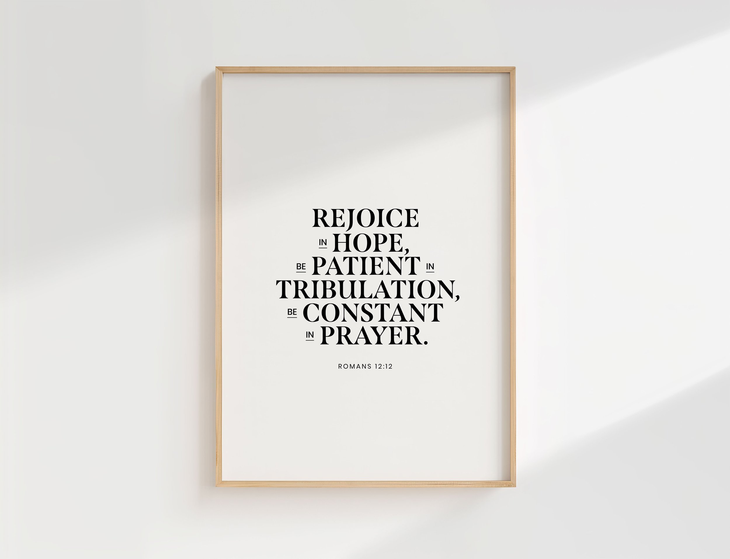 Romans 12:12 Printable | Rejoice In Hope Christian Bible Verse Wall Art