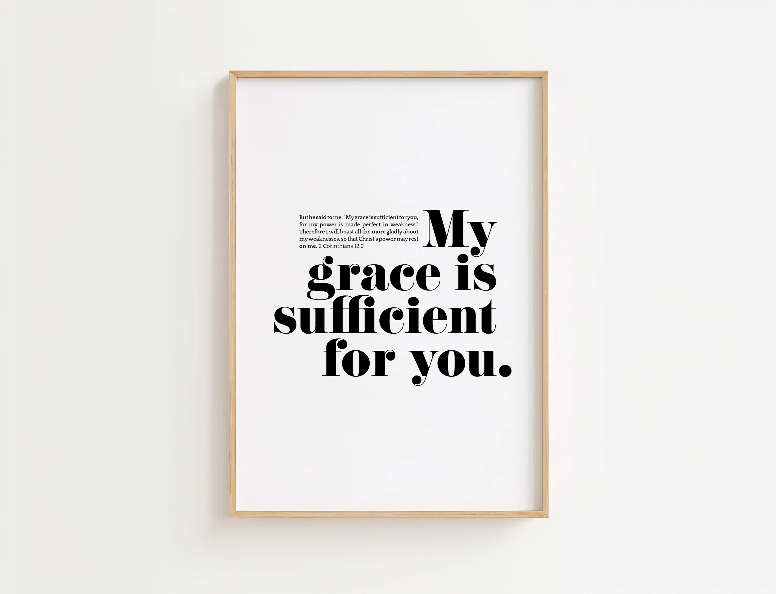 2 Corinthians 12:9 Bible Verse Art | My Grace Is Sufficient Christian Wall Art