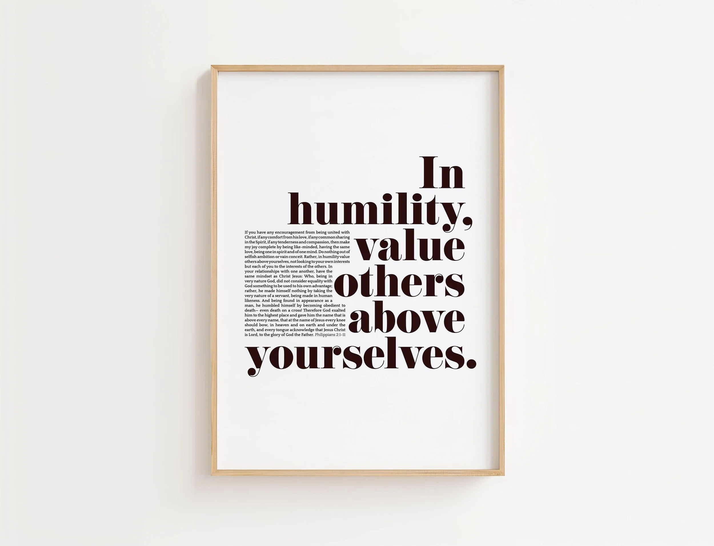 Philippians 2:1-11 Bible Verse Print | Humility Artwork