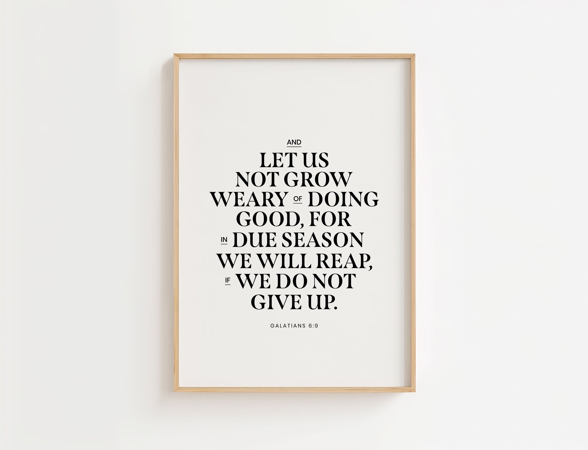 Galatians 6:9 Modern Christian Art | Let Us Not Grow Weary Bible Verse Poster