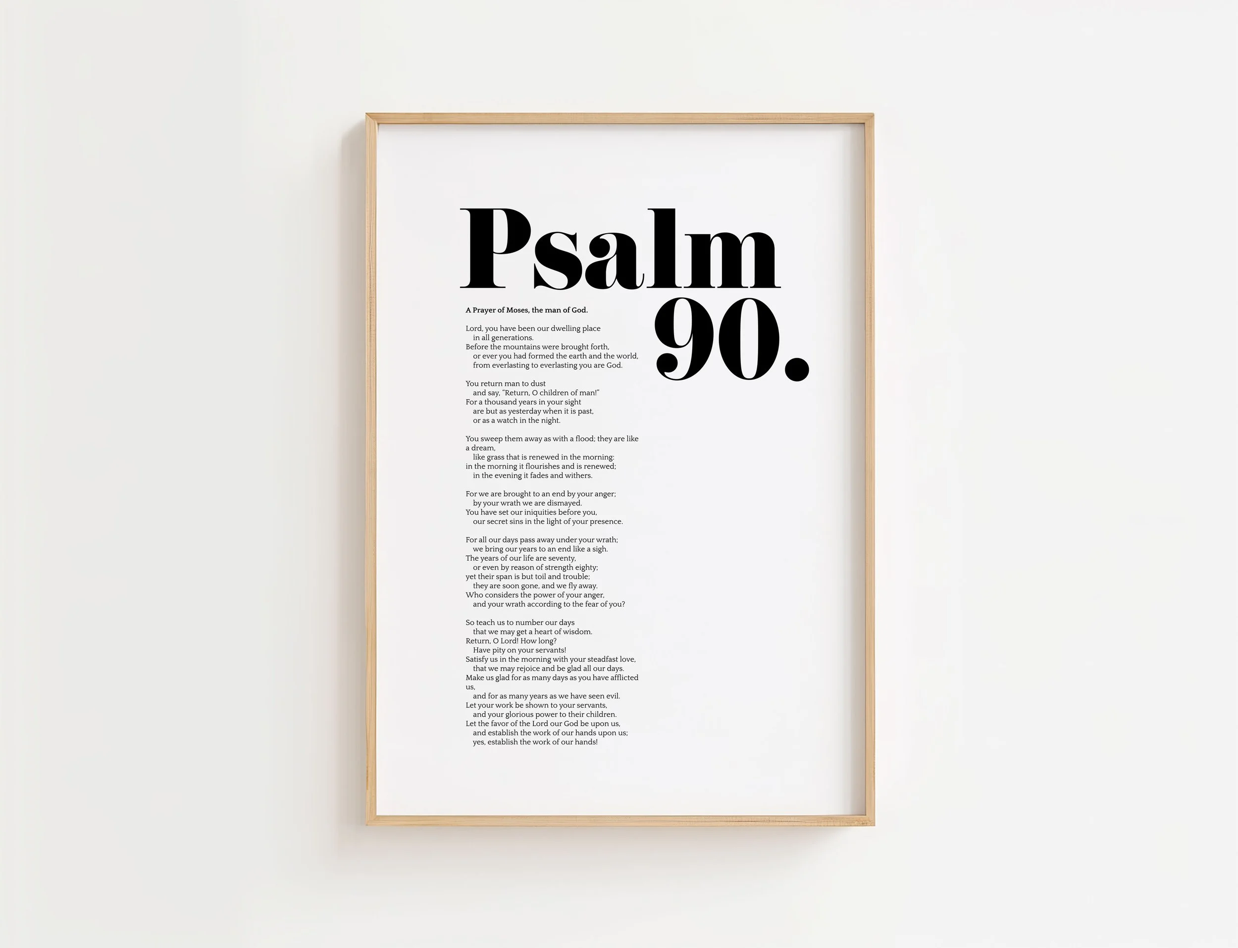 Psalm 90 Scripture Print | Teach Us To Number Our Days Wall Art