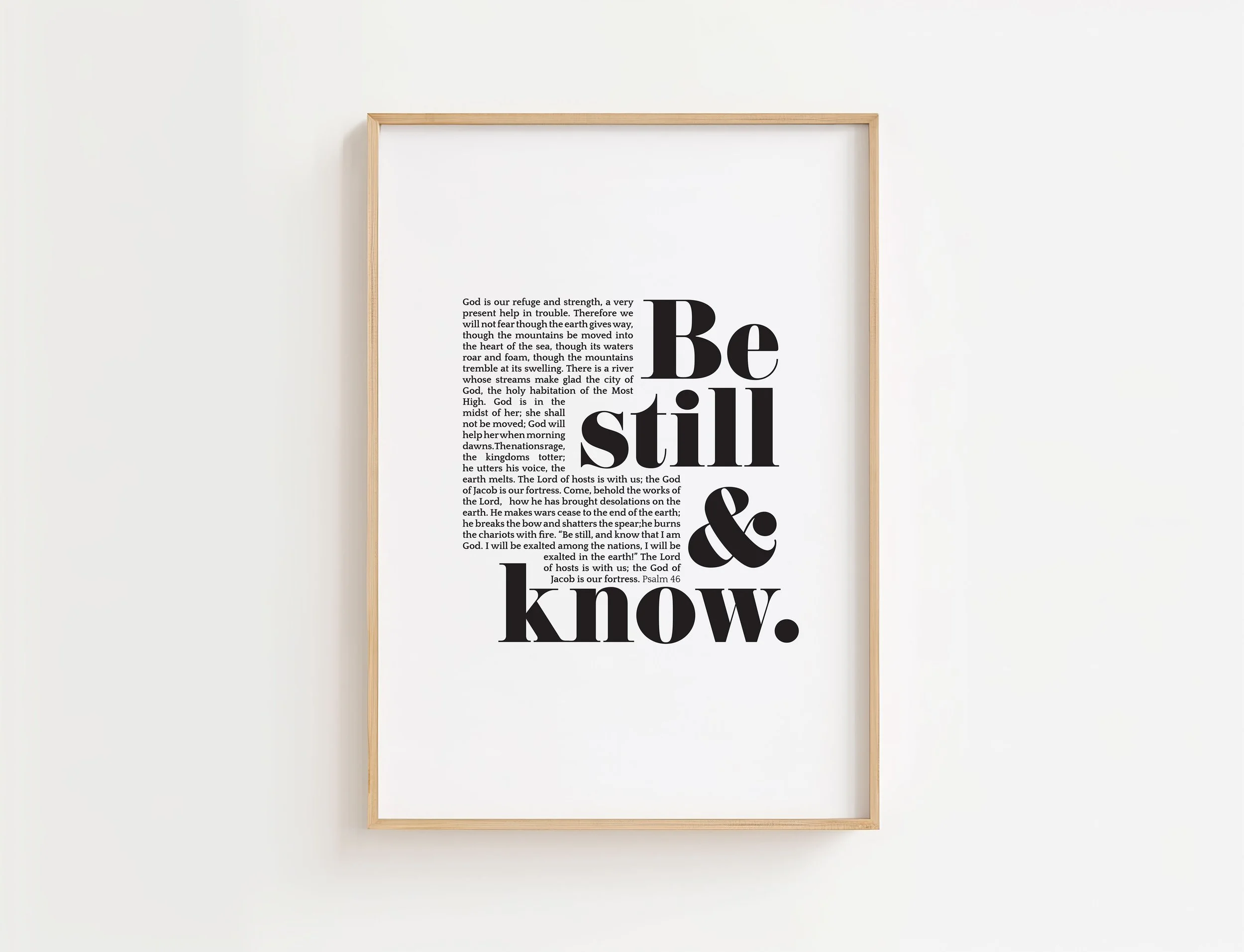 Be Still and Know Print | Psalm 46 Christian Wall Art