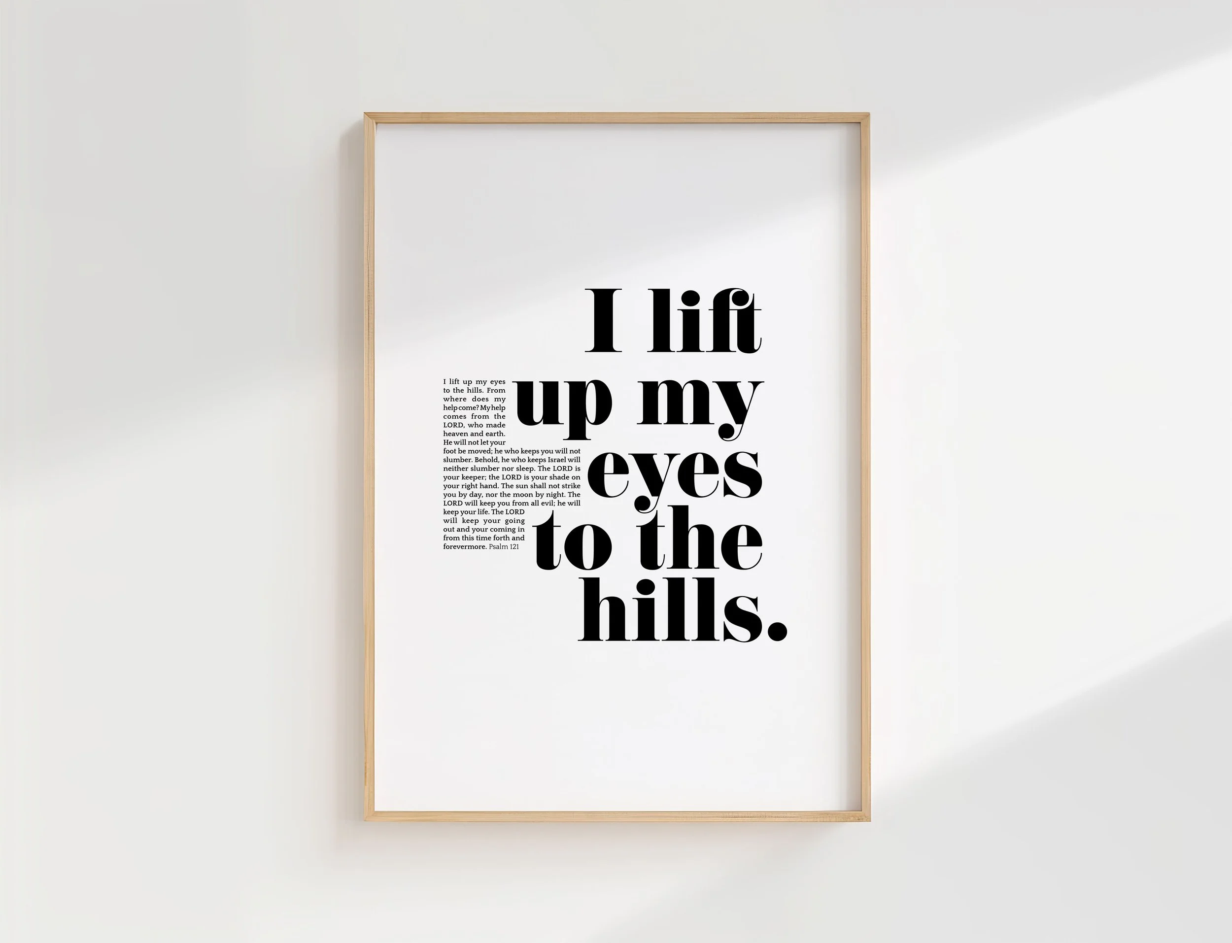 Psalm 121 Poster | I Lift Up My Eyes Encouraging Psalm Wall Art