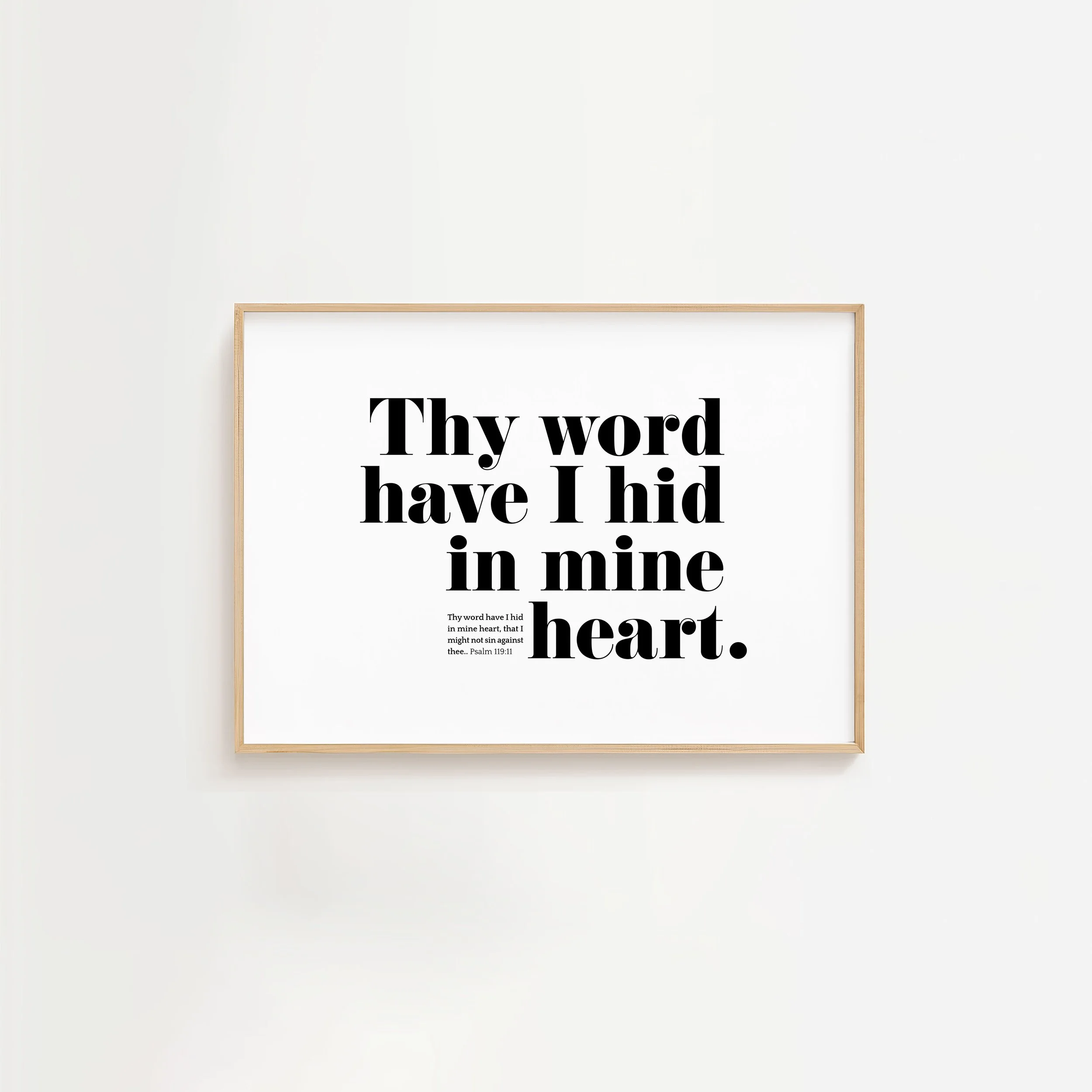 Psalm 119:11 Modern Landscape Christian Poster | KJV Bible Verse Wall Art