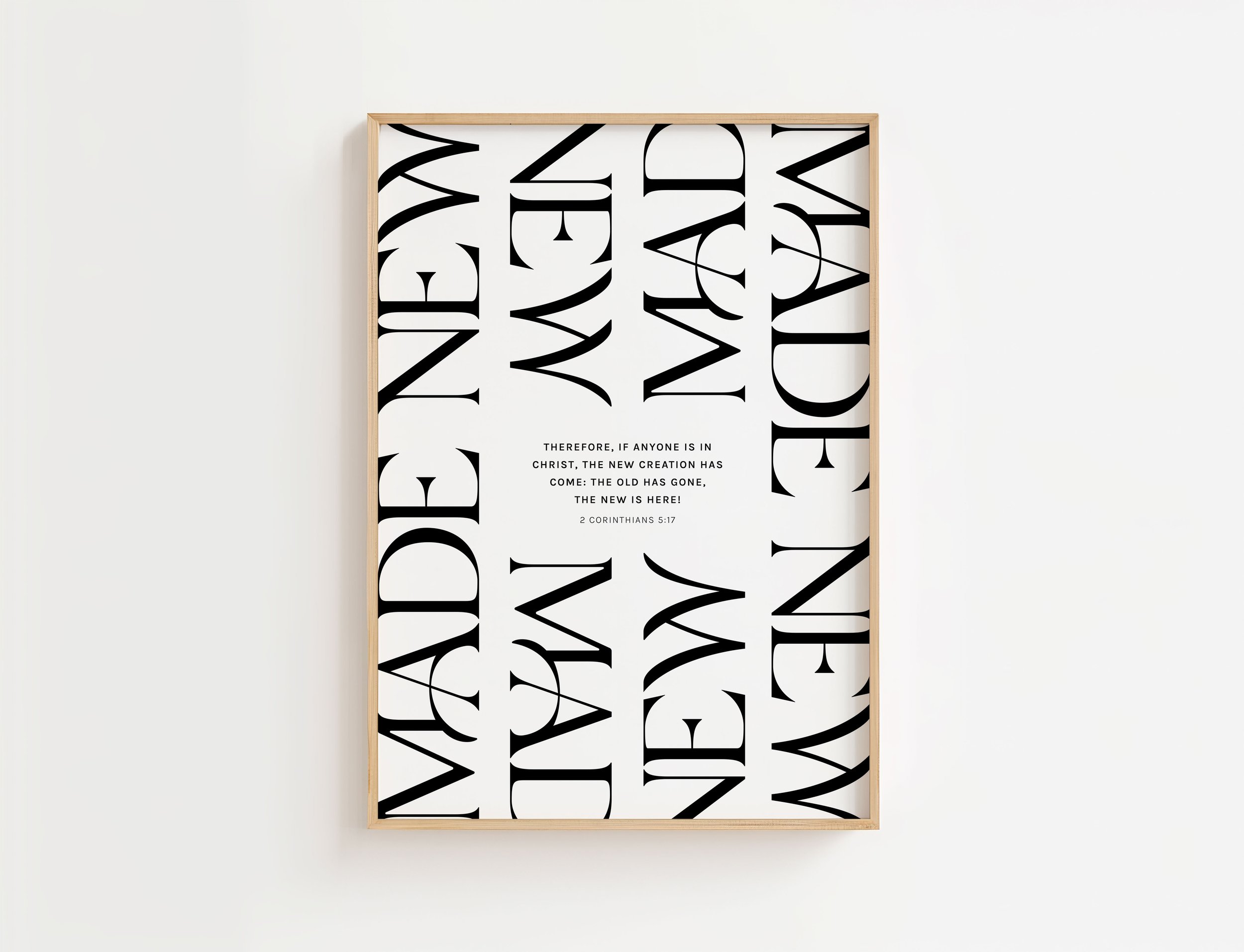 2 Corinthians 5:17 Bible Verse Poster | Made New Christian Wall Art