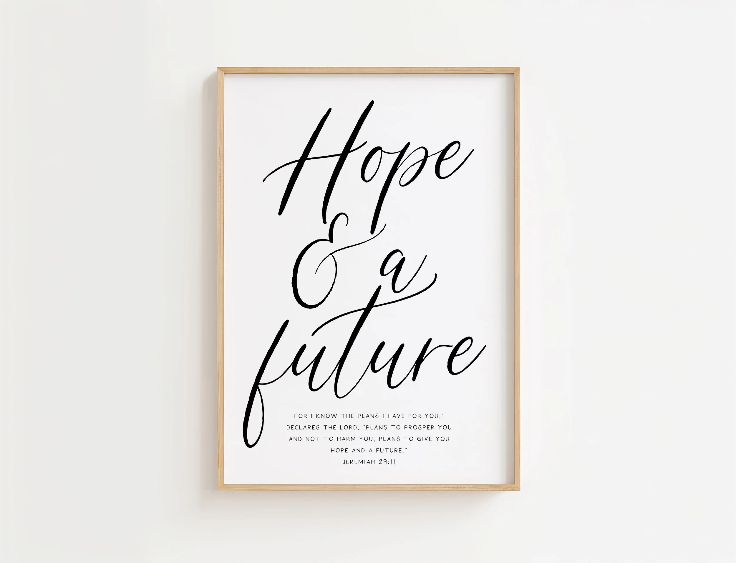 Jeremiah 29:11 Scripture Print | Hope and a Future Christian Wall Art