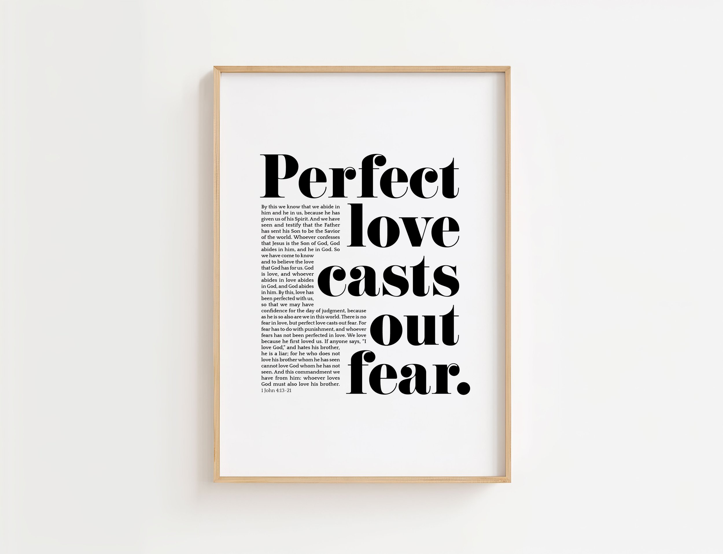 1 John 4:13–21 Scripture Print | Perfect Love Casts Out Fear