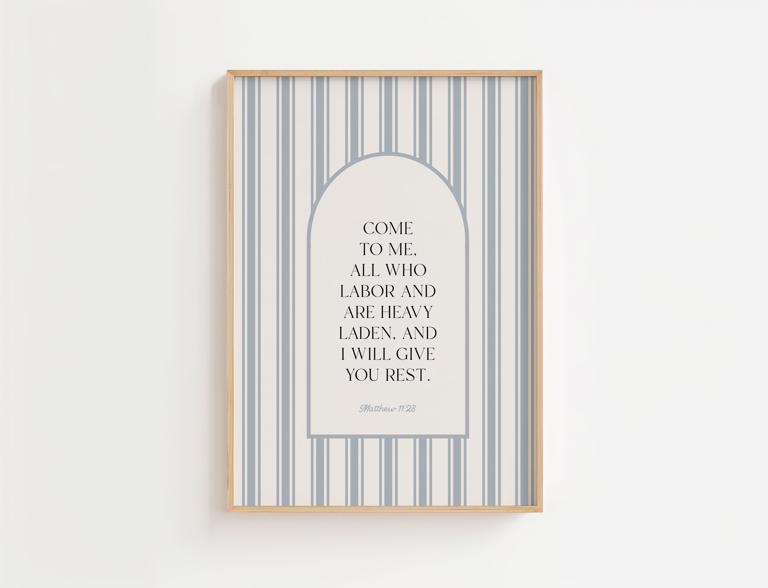Matthew 11:28 Poster | Come to Me All Who Labor Modern Scripture Wall Art
