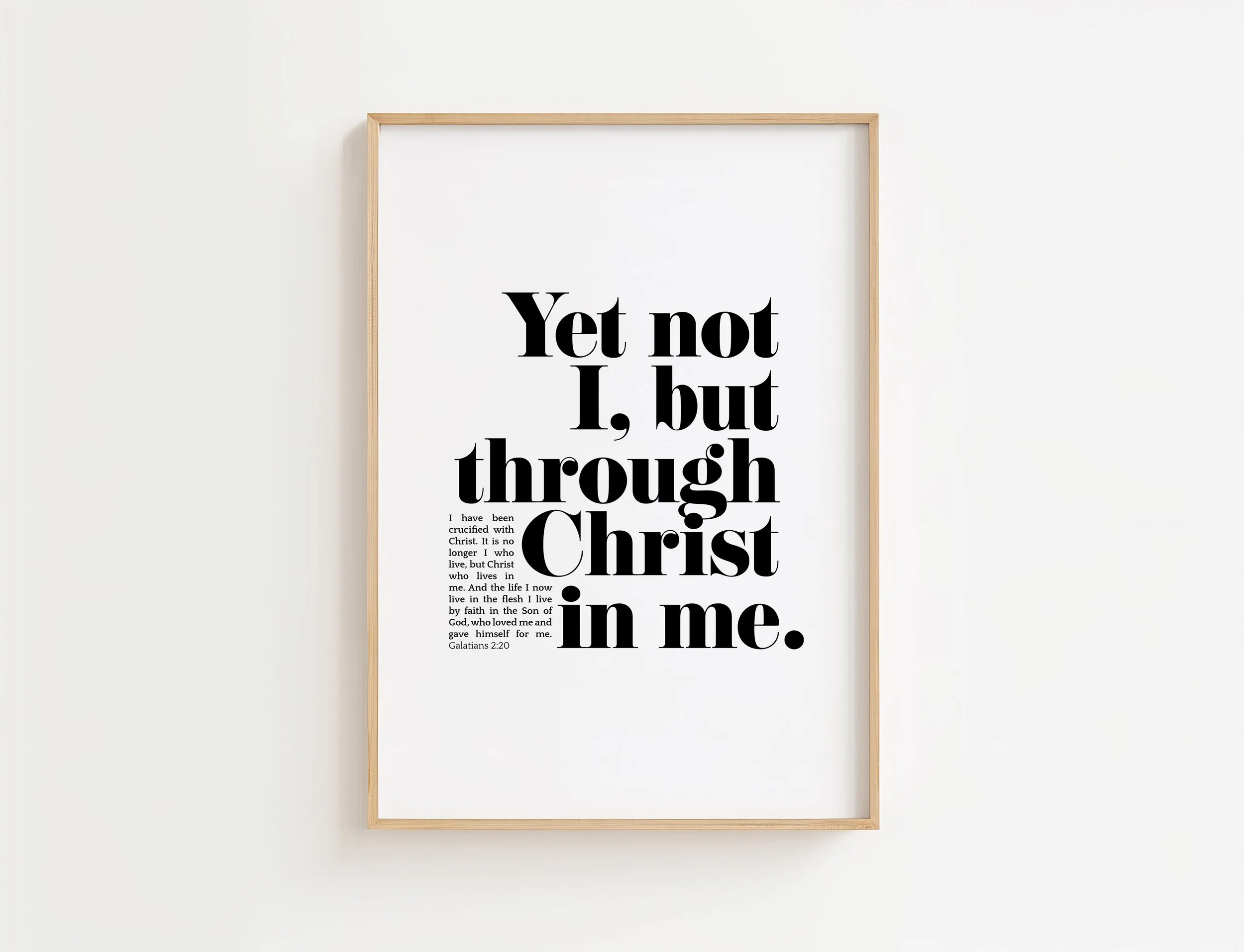 Galatians 2:20 Christian Art Print | Yet Not I, But Through Christ In Me Poster