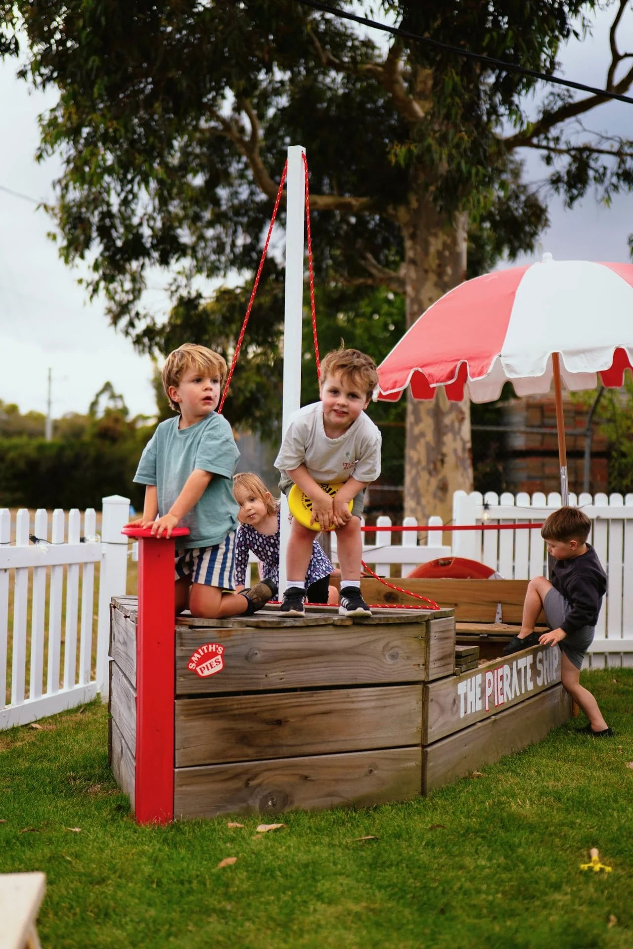Children playing at Smith's Pie Yard in Cambridge Tasmania