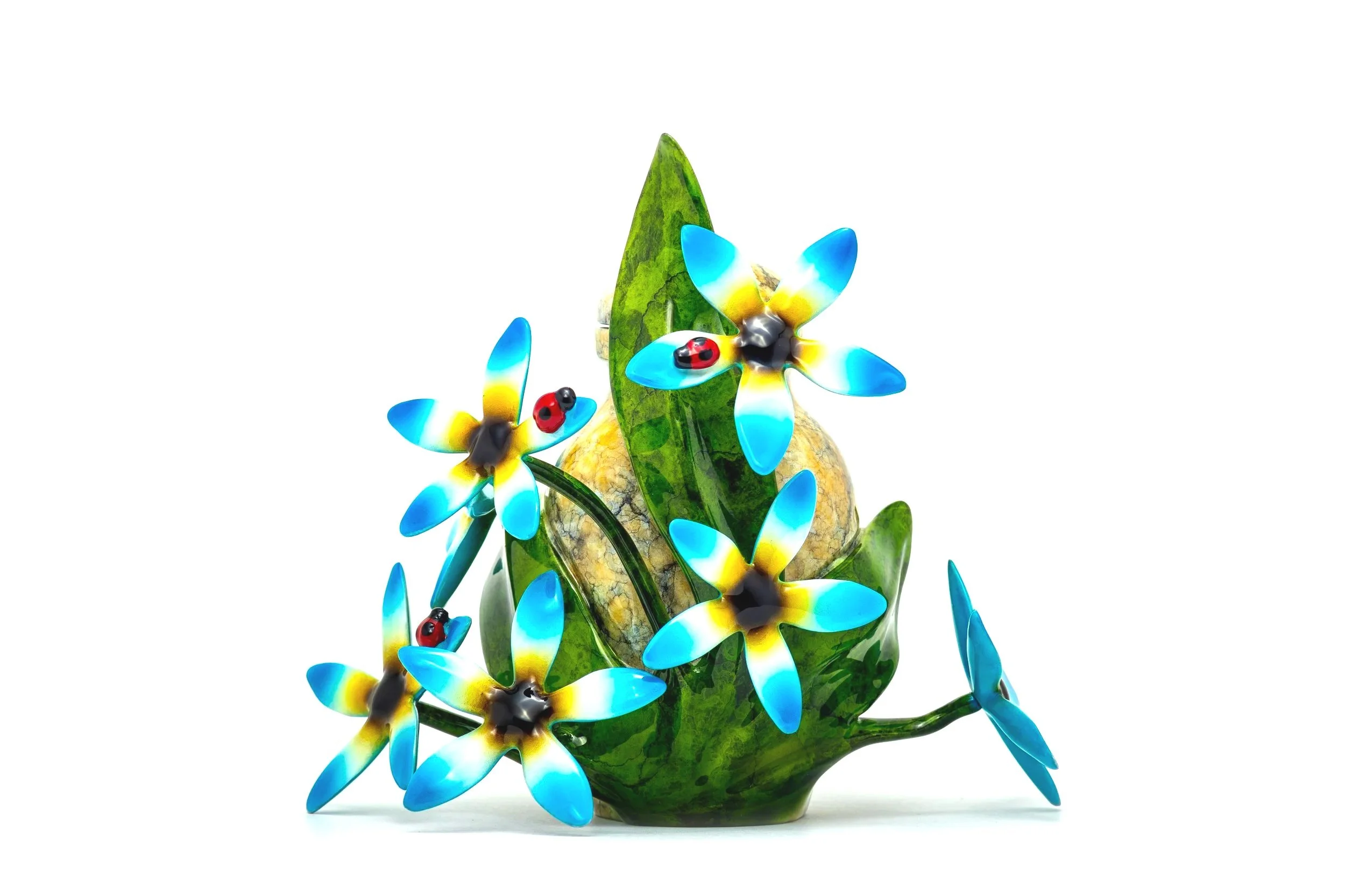 Forget Me Not Bronze Art Urn