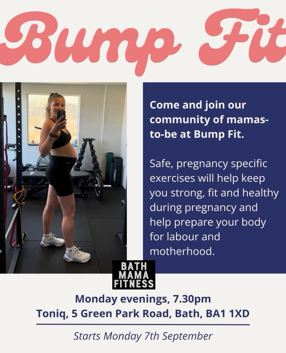 Mark the date, mamas-to-be 🧡
Bump Fit officially launches at @toniqlife .

🗓️ Mondays, 7:30pm
▶️ Starts 7th September
📍 Toniq, Bath

Pregnancy-safe, trimester-specific training to help you stay strong, build confidence and prepare your body for la