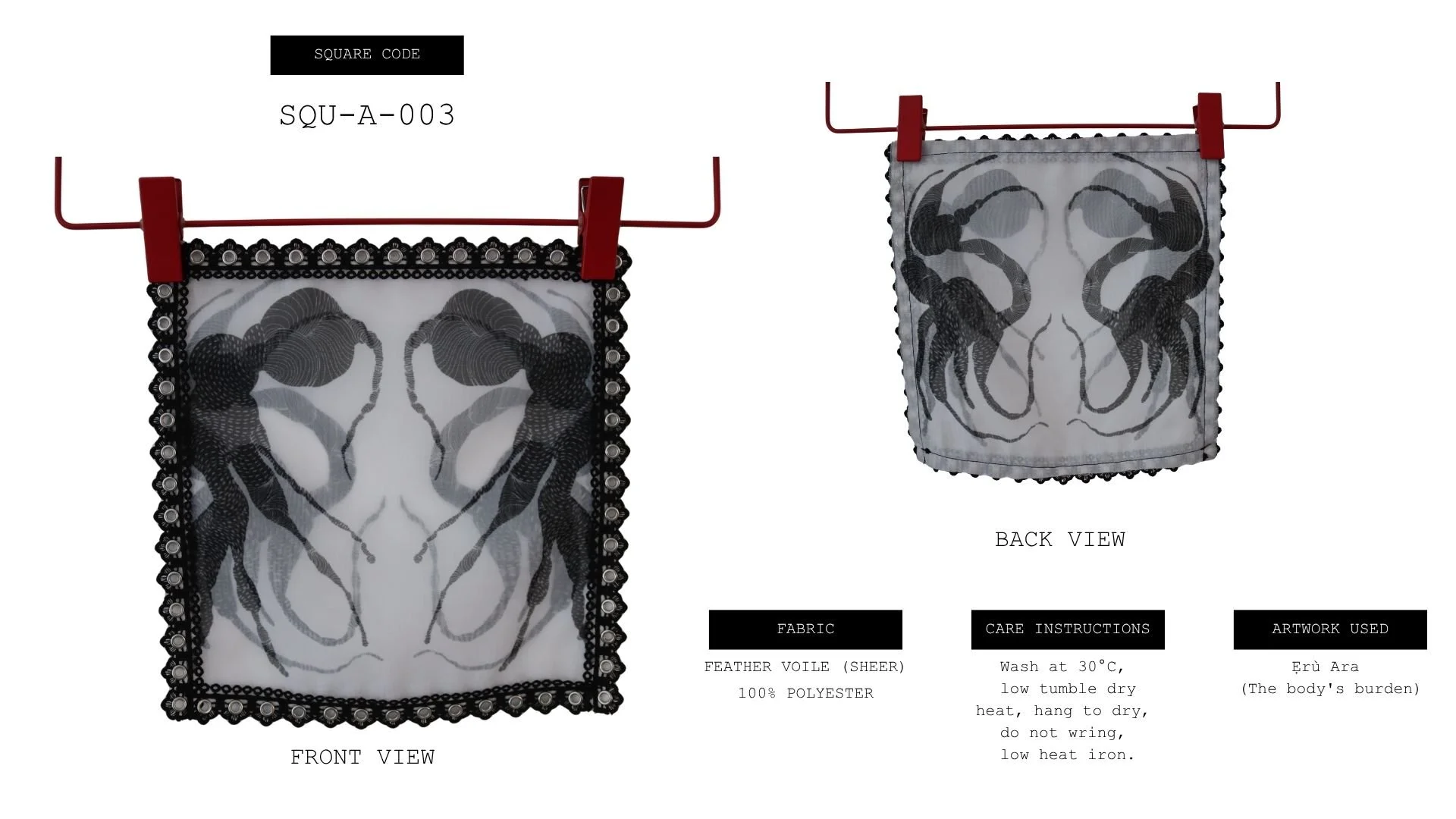 fabric block with creature  illustration 