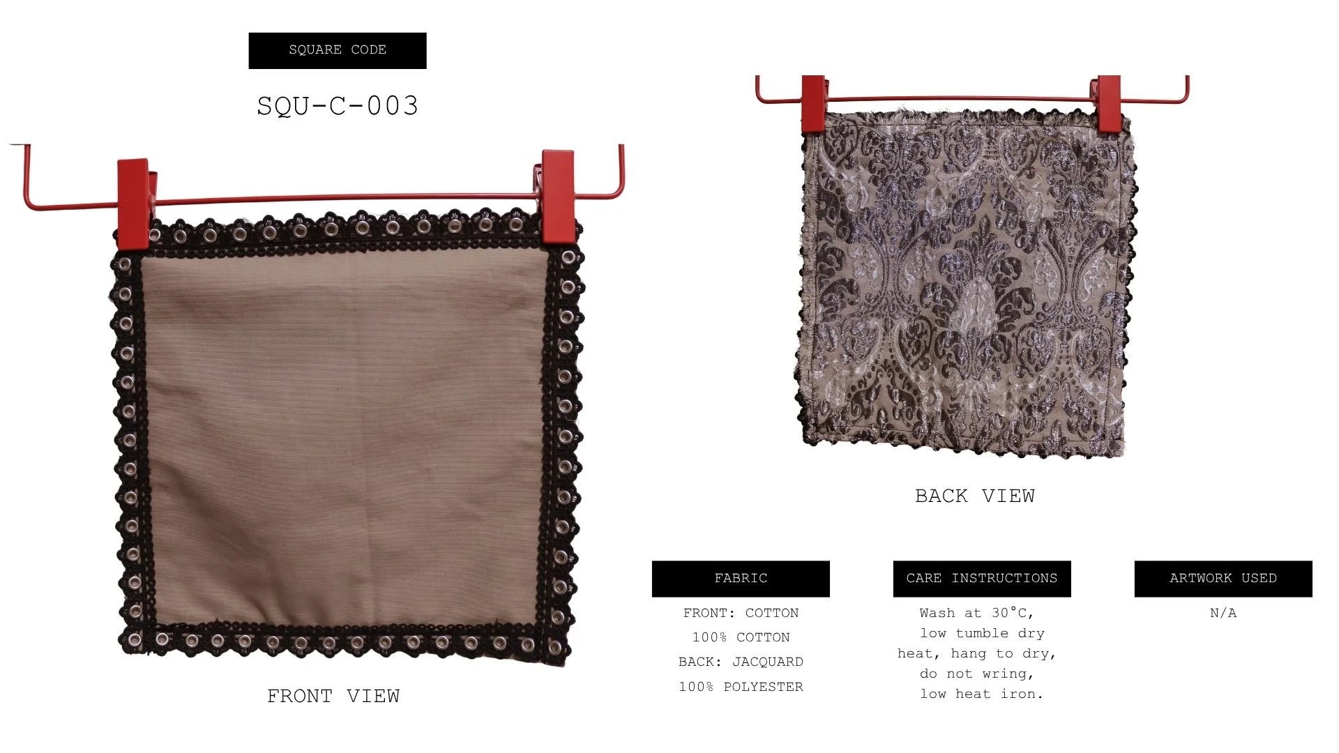 BLANK COTTON BLOCK WITH GREY JACQUARD REVERSE