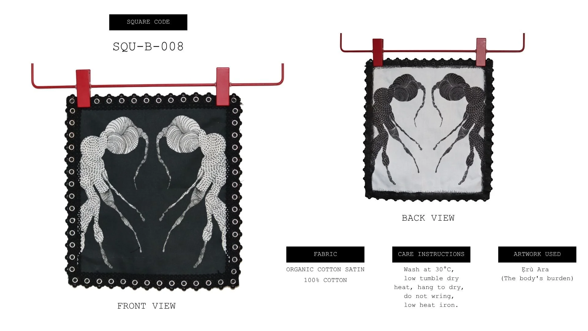 Black illustration on one side and reverse white illustration on the other side